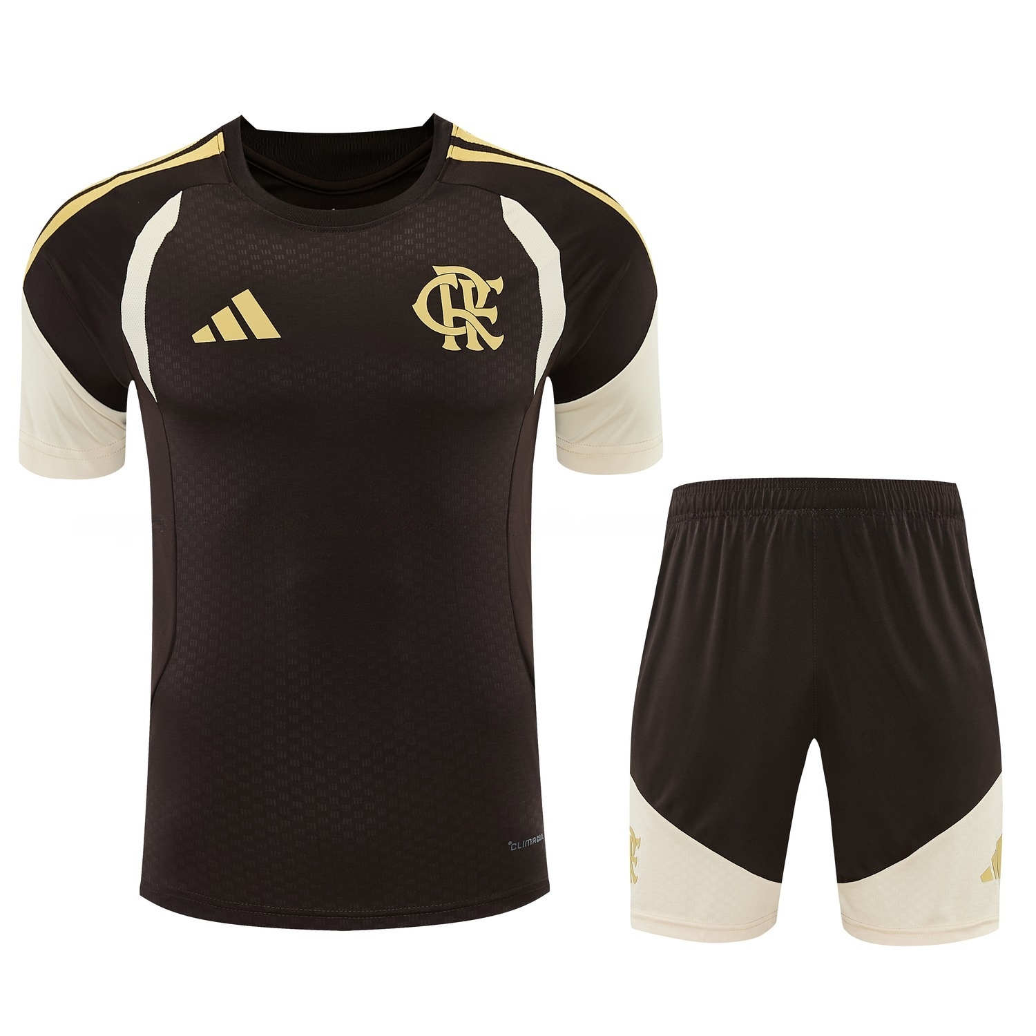 Flamengo 26-27 Short-Sleeve Training Set - Brown Top & Brown Shorts - ManixJersey