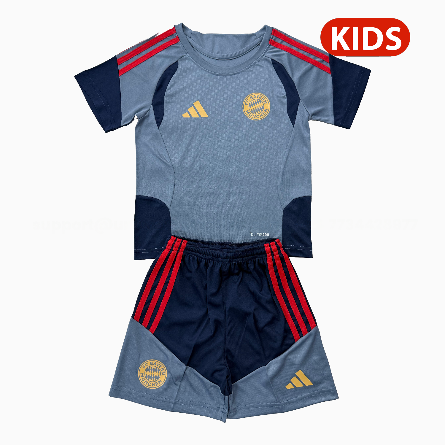 Bayern Munich 26-27 Lake Blue Training Kids Kit - ManixJersey