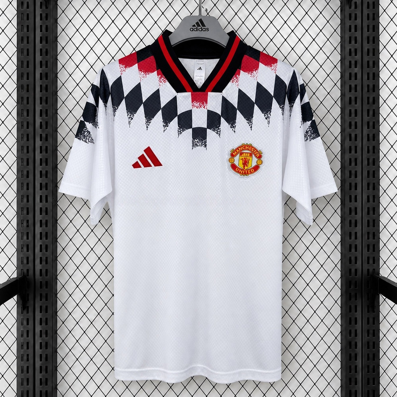 Manchester United 26-27 Inspired Geometric White Retro Style Jersey - Fans Version - ManixJersey