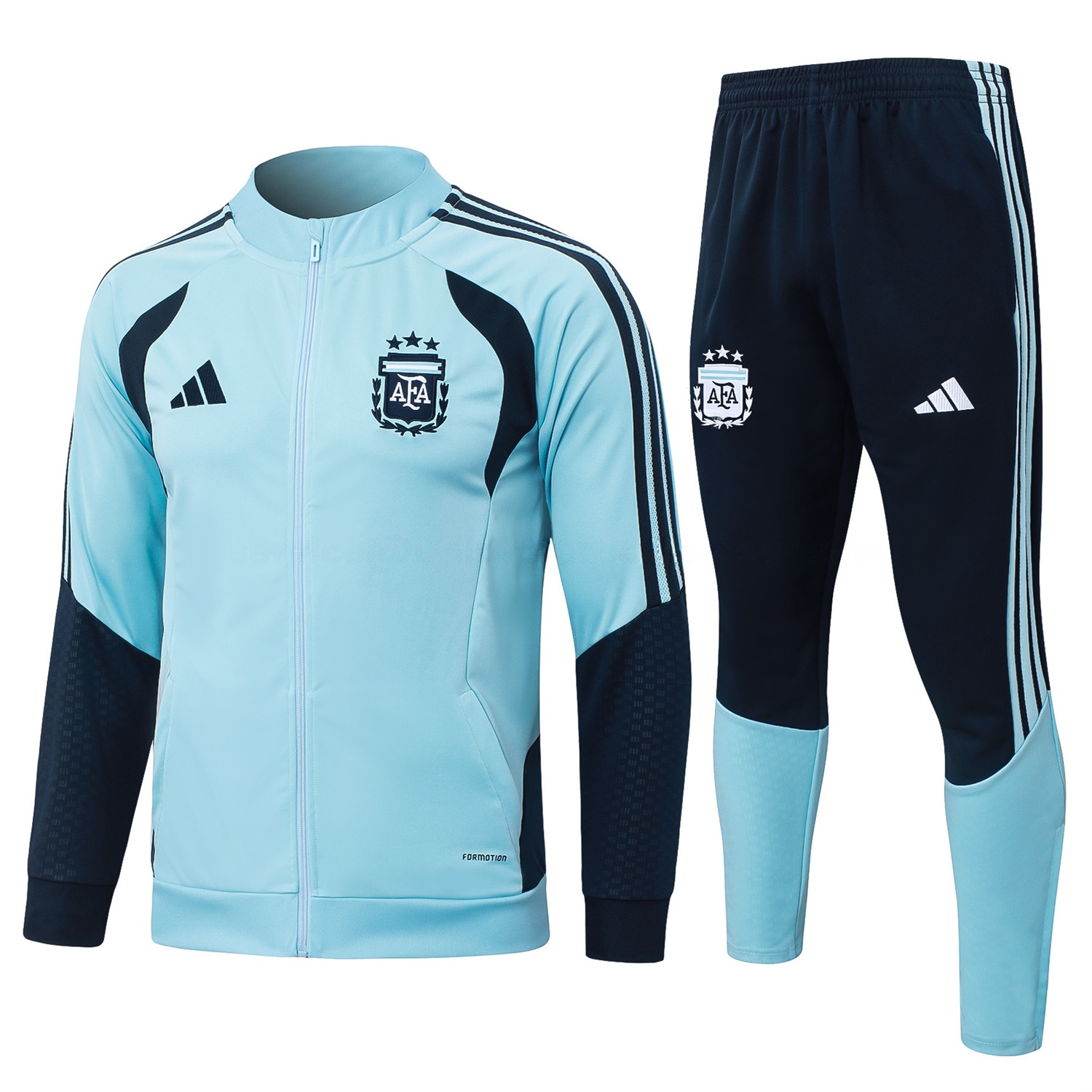 Argentina 25-26 Windbreaker Training Set - Light Blue Top and Black Pants - ManixJersey
