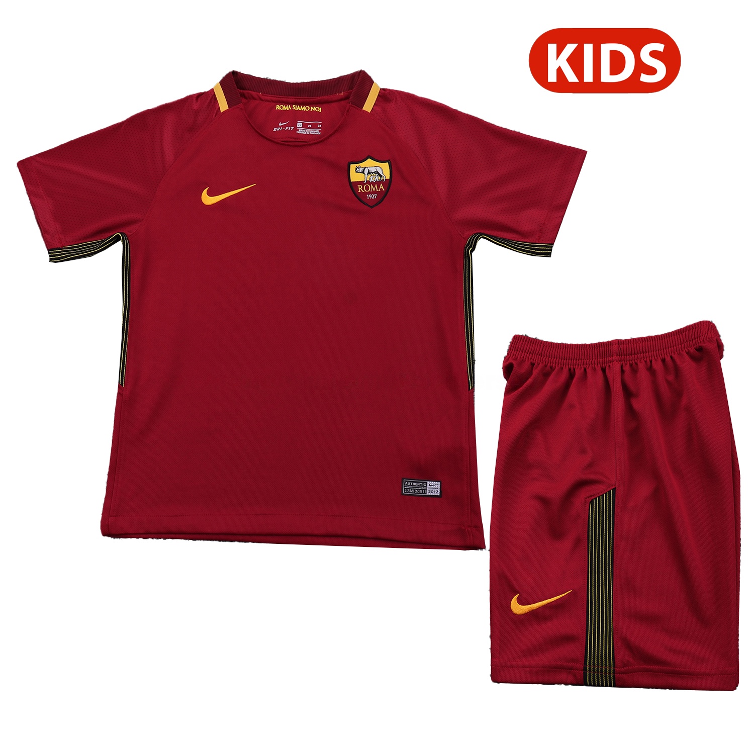Retro Roma 2017-18 Home Kids Kit - ManixJersey