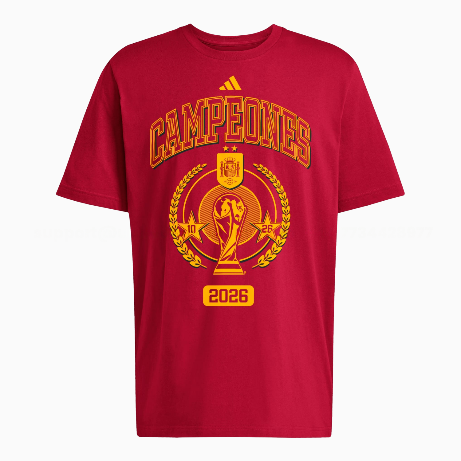 Spain 2026 World Cup Campeones Trophy Red T-shirt - ManixJersey