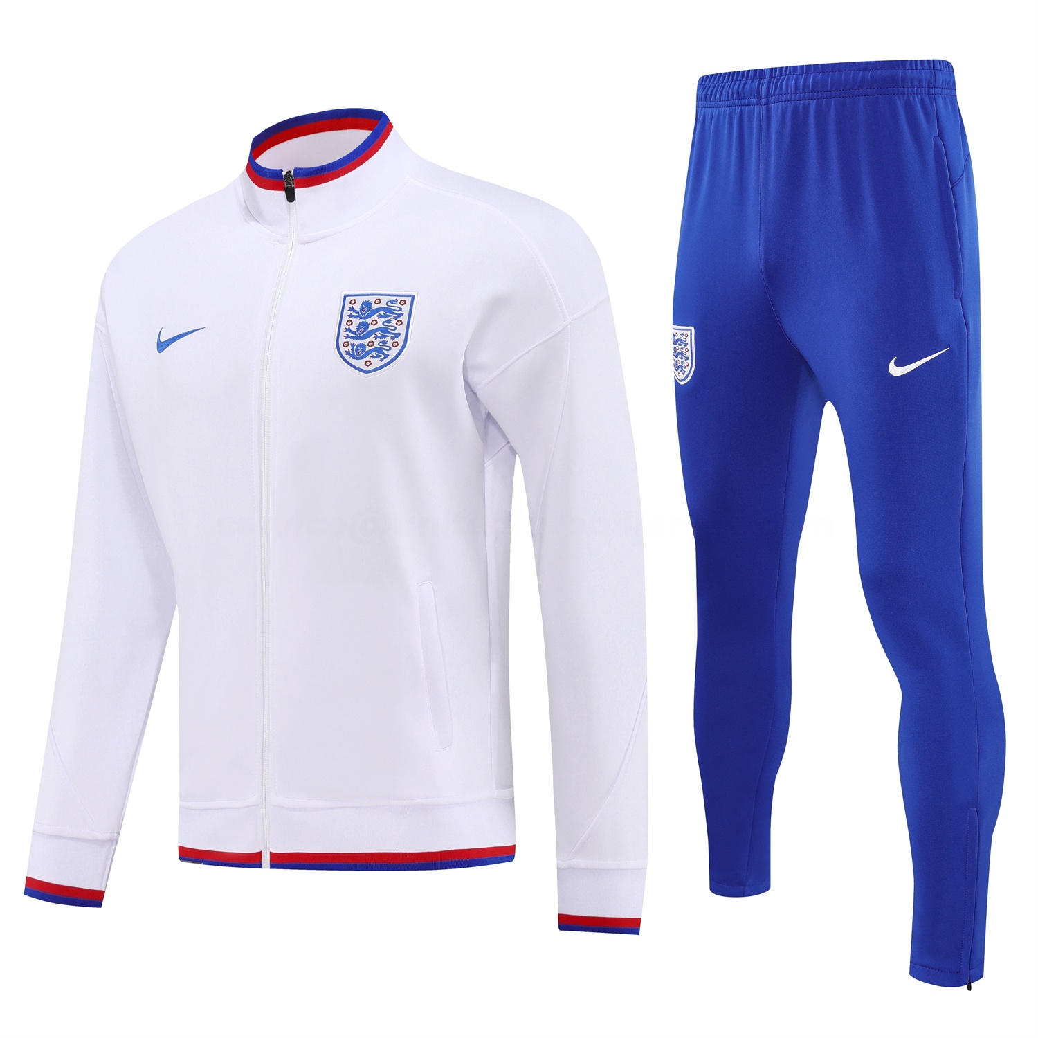 England 2026 Long Sleeve Training Set - White Top and Blue Pants - ManixJersey
