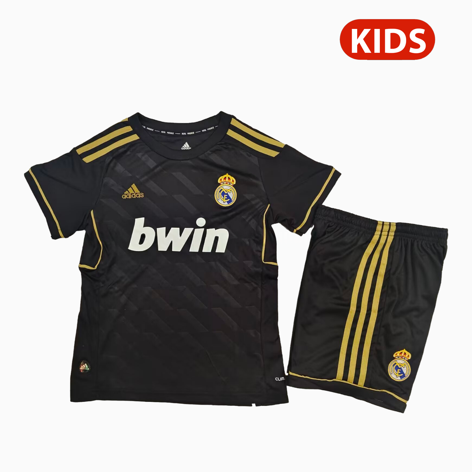 Retro Real Madrid 2011-12 Away Black Kids Kit - ManixJersey