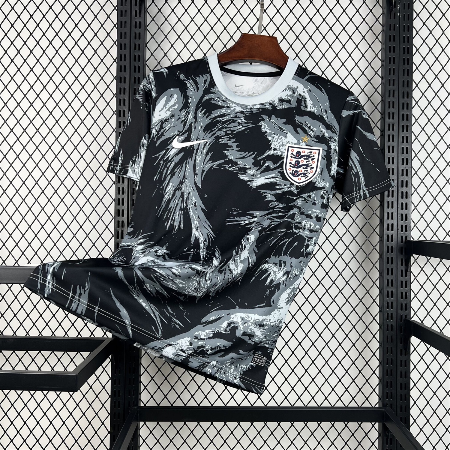 England 2026 Black With Gray And White Abstract Swirls Special Edition Jersey - Fans Version - ManixJersey