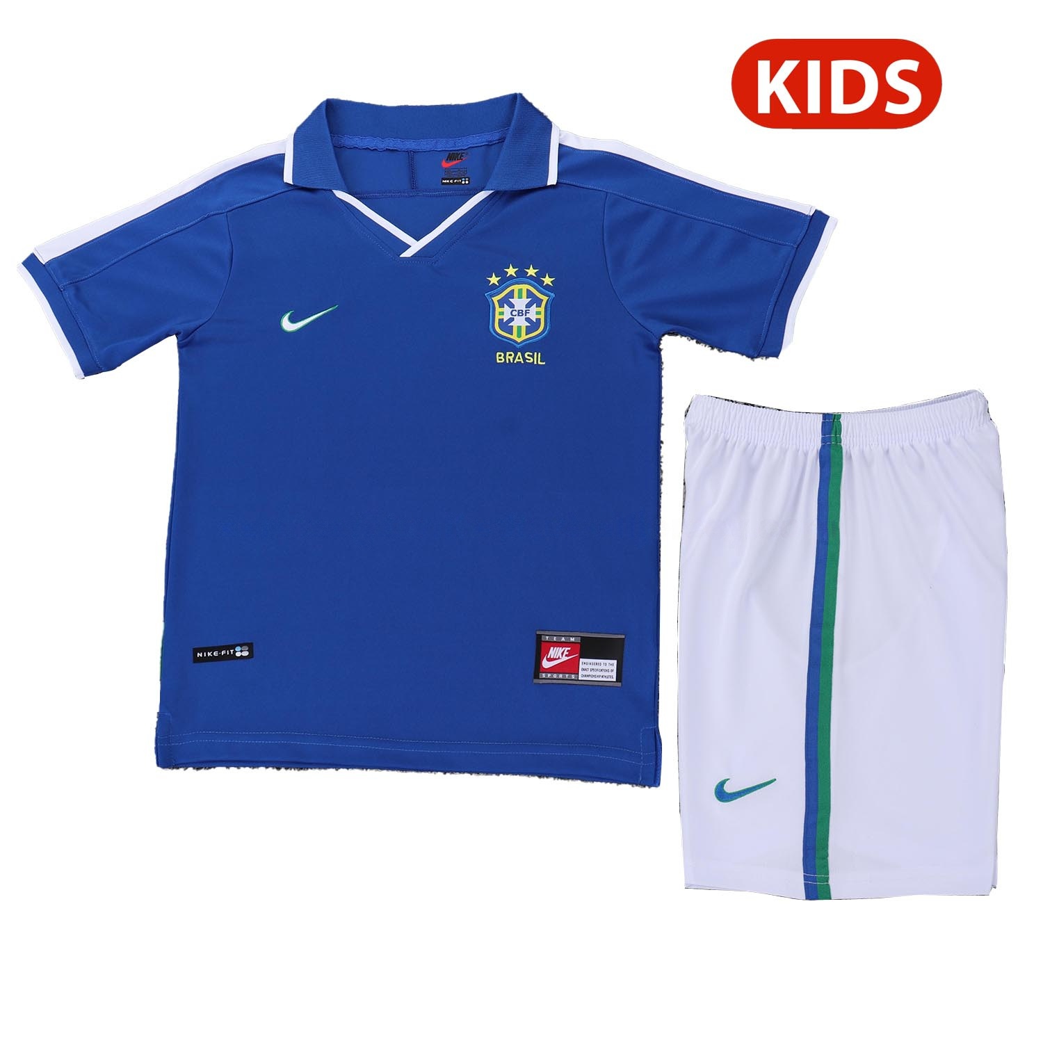 Retro Brazil 1997 Away Kids Kit - ManixJersey