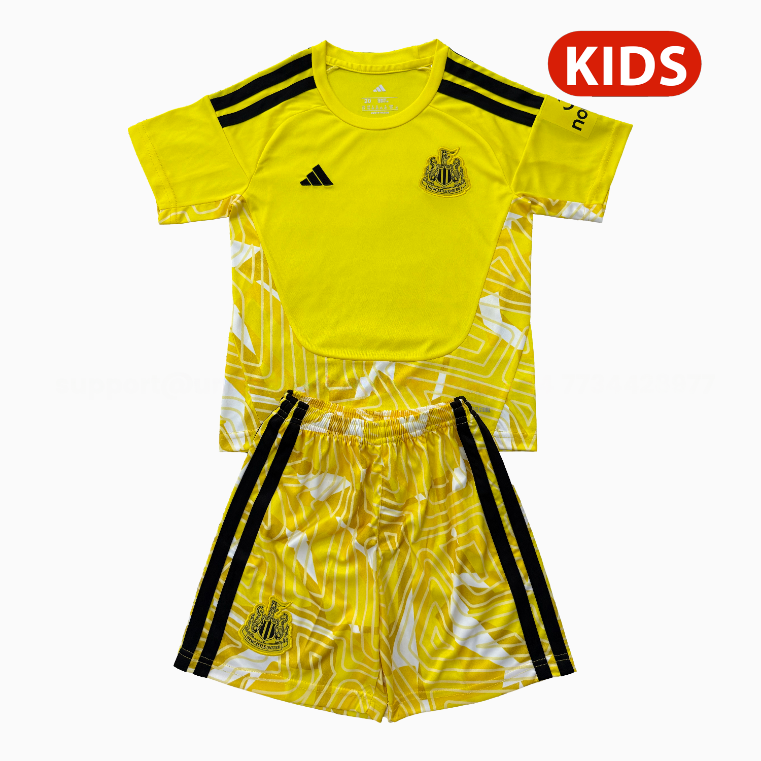 Newcastle United 26-27 Yellow Goalkeeper Kids Kit - ManixJersey