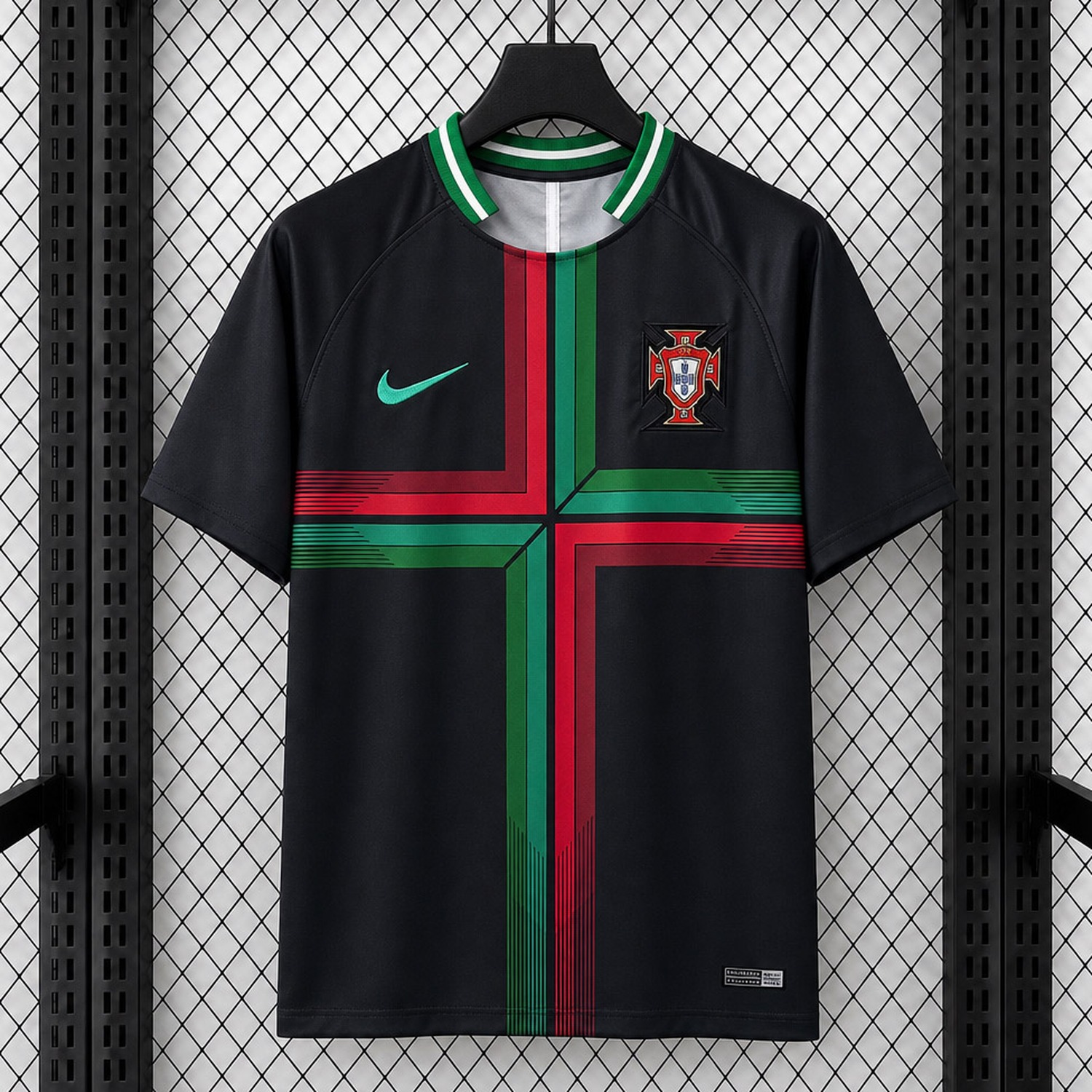 Retro Portugal 2018 Black Pre-Match Training Jersey - ManixJersey