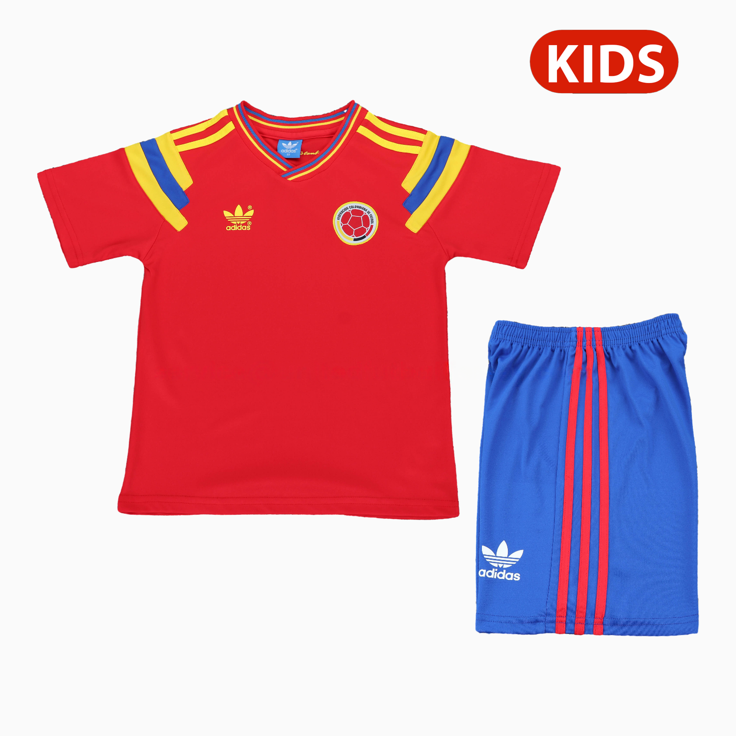 Retro Colombia 1990 Away Kids Kit - ManixJersey