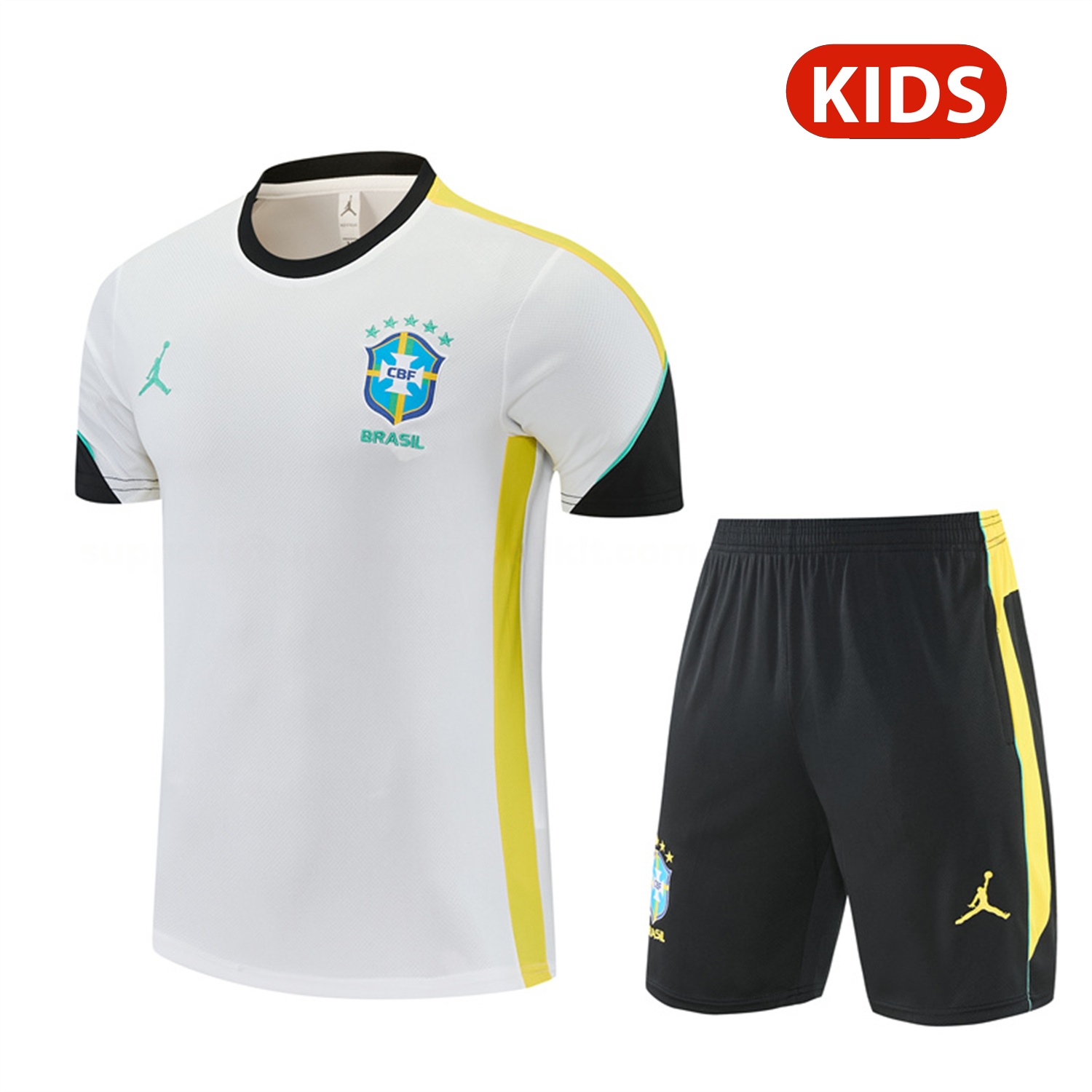 Brazil 2026 Kids Short-Sleeve Training Set - Colors Top & Colors Pants - ManixJersey