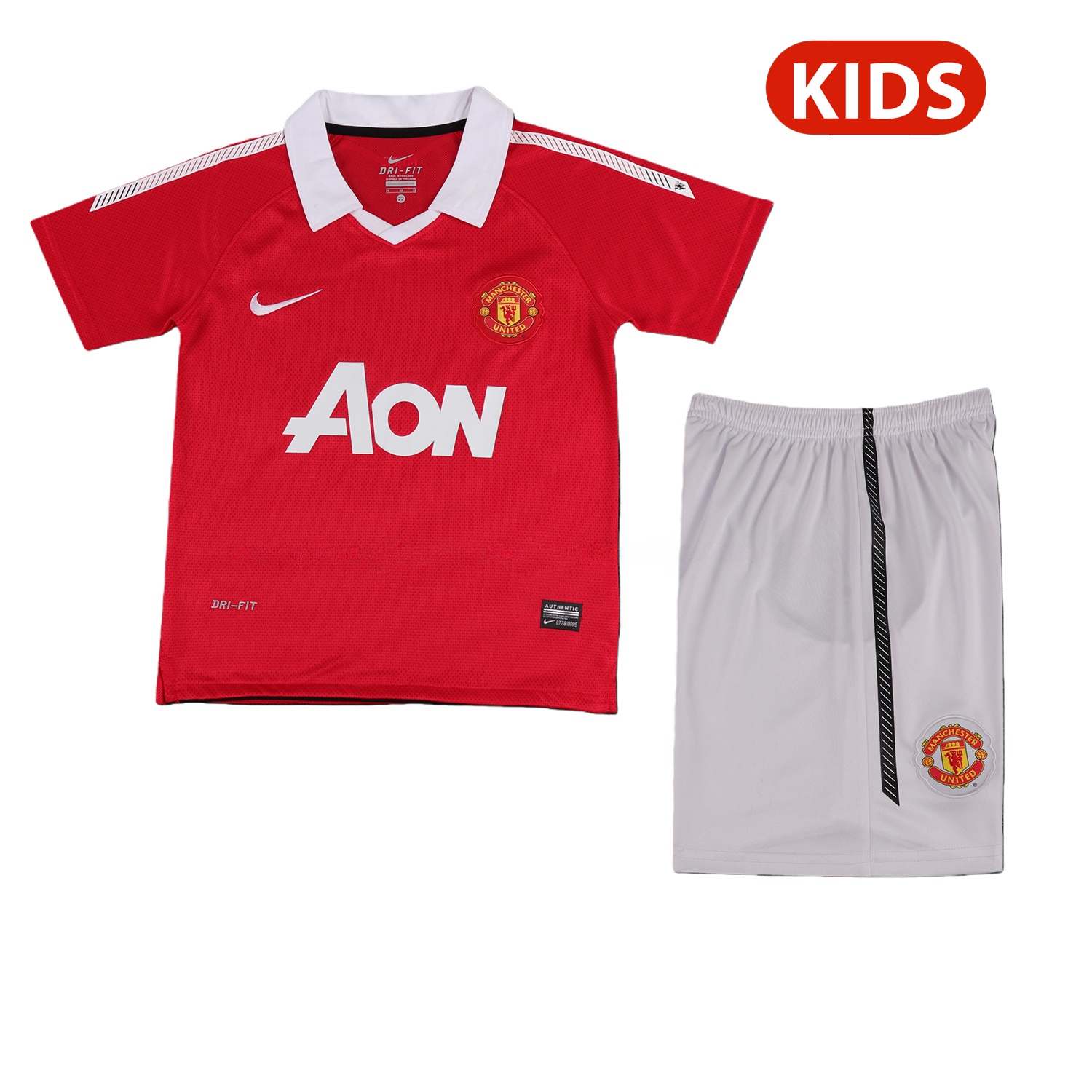 Retro Manchester United 2010-11 Home Kids Kit - ManixJersey
