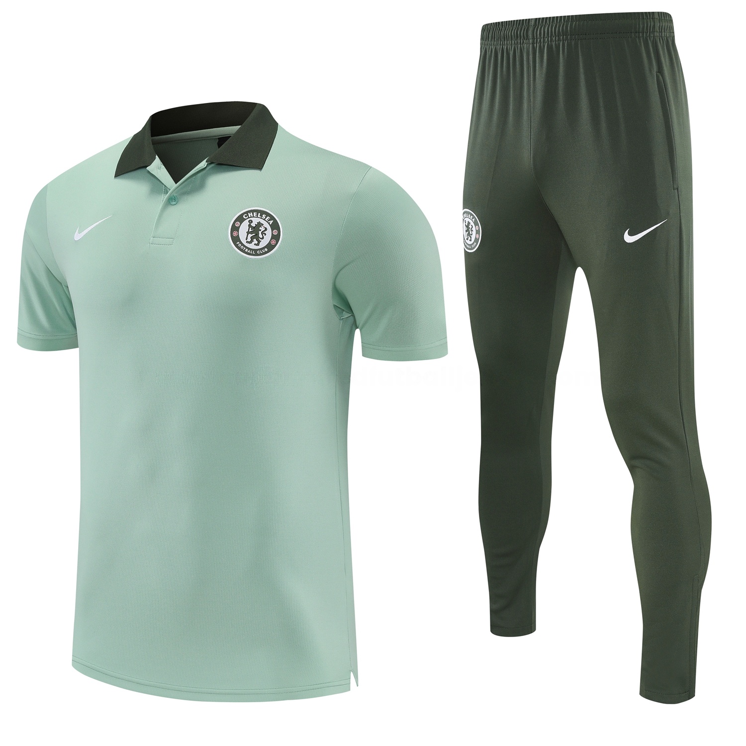 C.H.E.L.S.E.A 25-26 POLO Short-Sleeve Training Set - Light Green Top and Dark Green Pants - ManixJersey