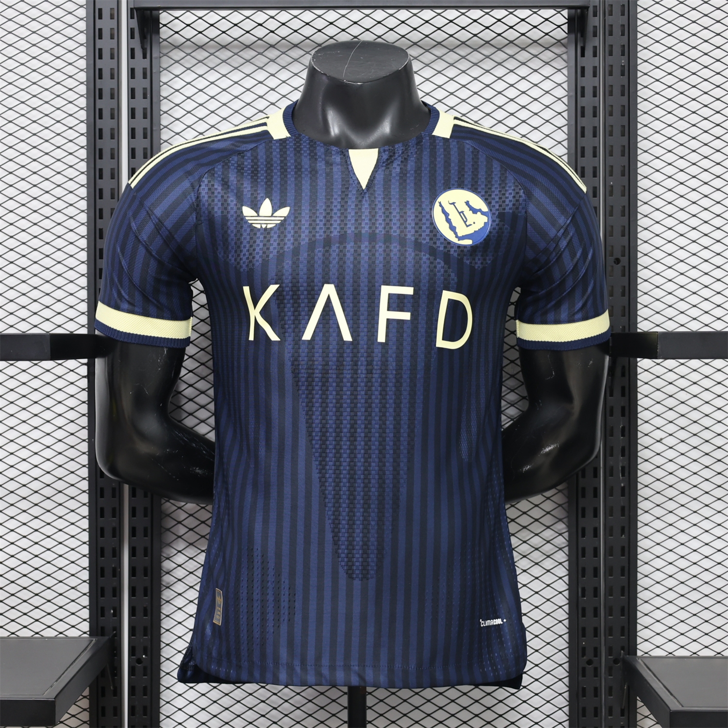 Al Nassr Riyadh Victory 26-27 Away Navy Blue With Sponsors Jersey - Player Version - ManixJersey