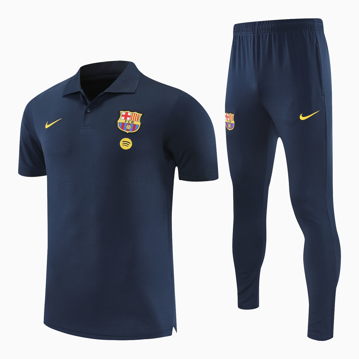 Barcelona 25-26 POLO Short-Sleeve Training Set - Dark Blue Top and Pants - ManixJersey