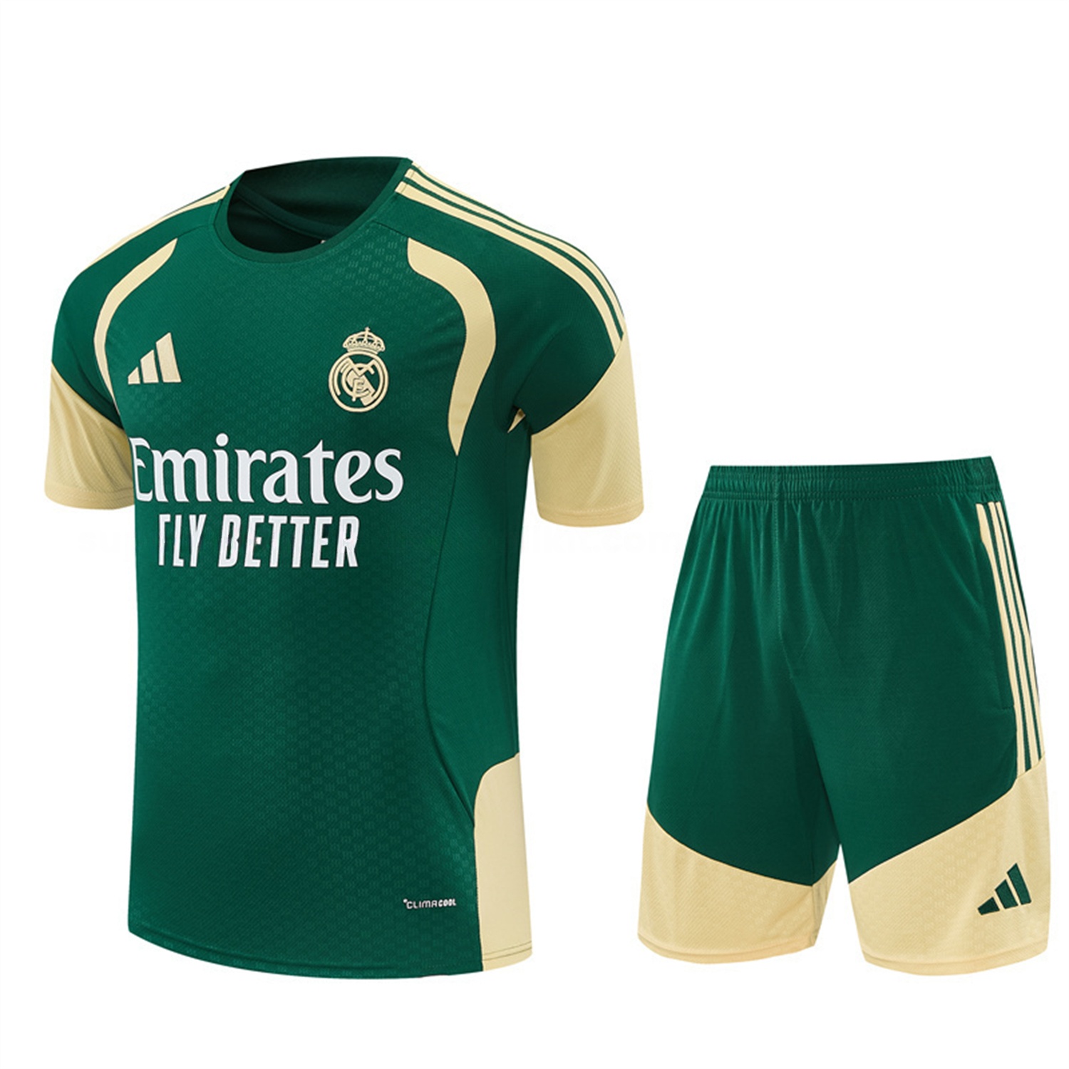 Real Madrid 26-27 Short-Sleeve Training Set - Green Top & Green Shorts - ManixJersey