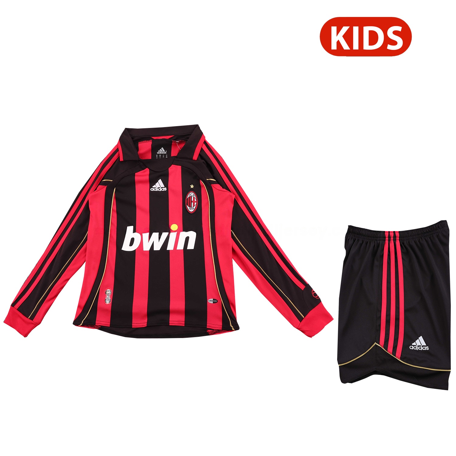 Retro AC Milan 2006-07 Home Long Sleeves Kids Kit - ManixJersey