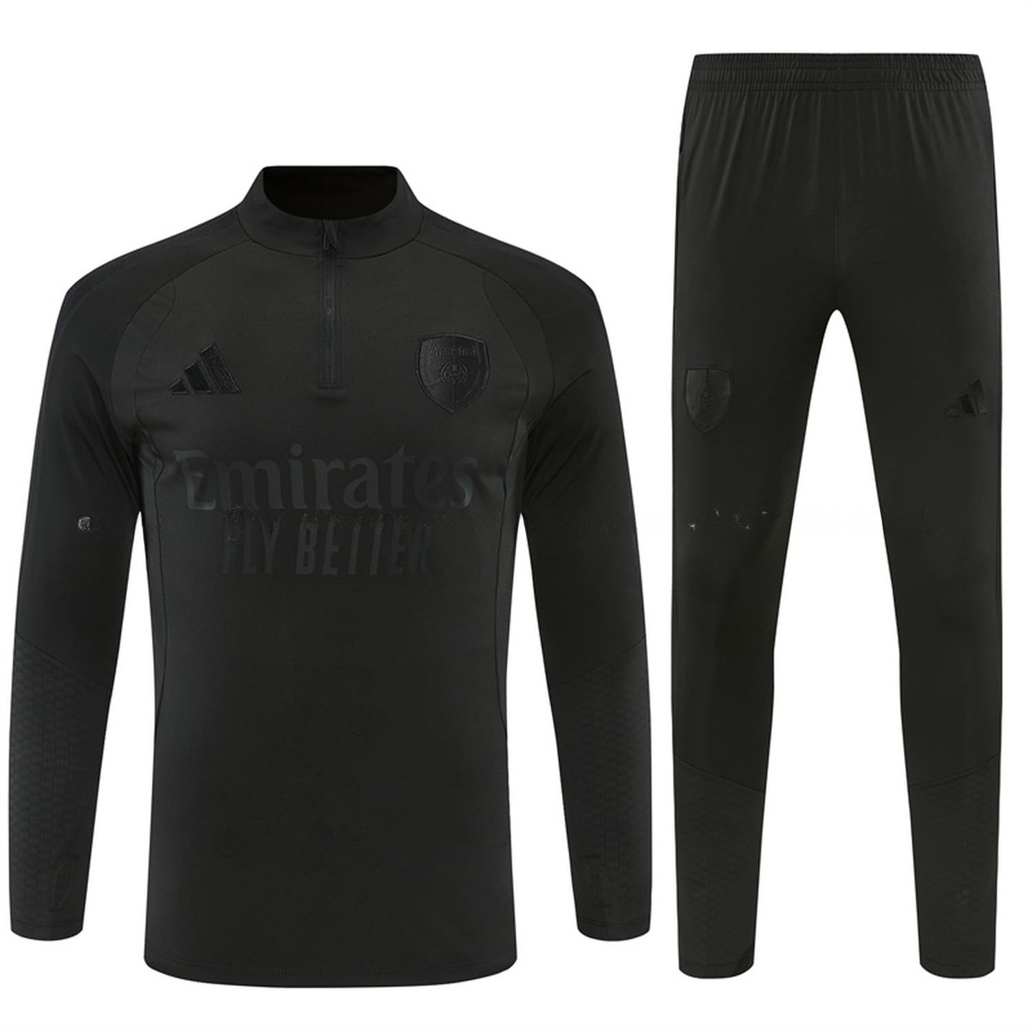 Arsenal 26-27 Long Sleeve Training Set - Pure Black Top & Black Pants - ManixJersey