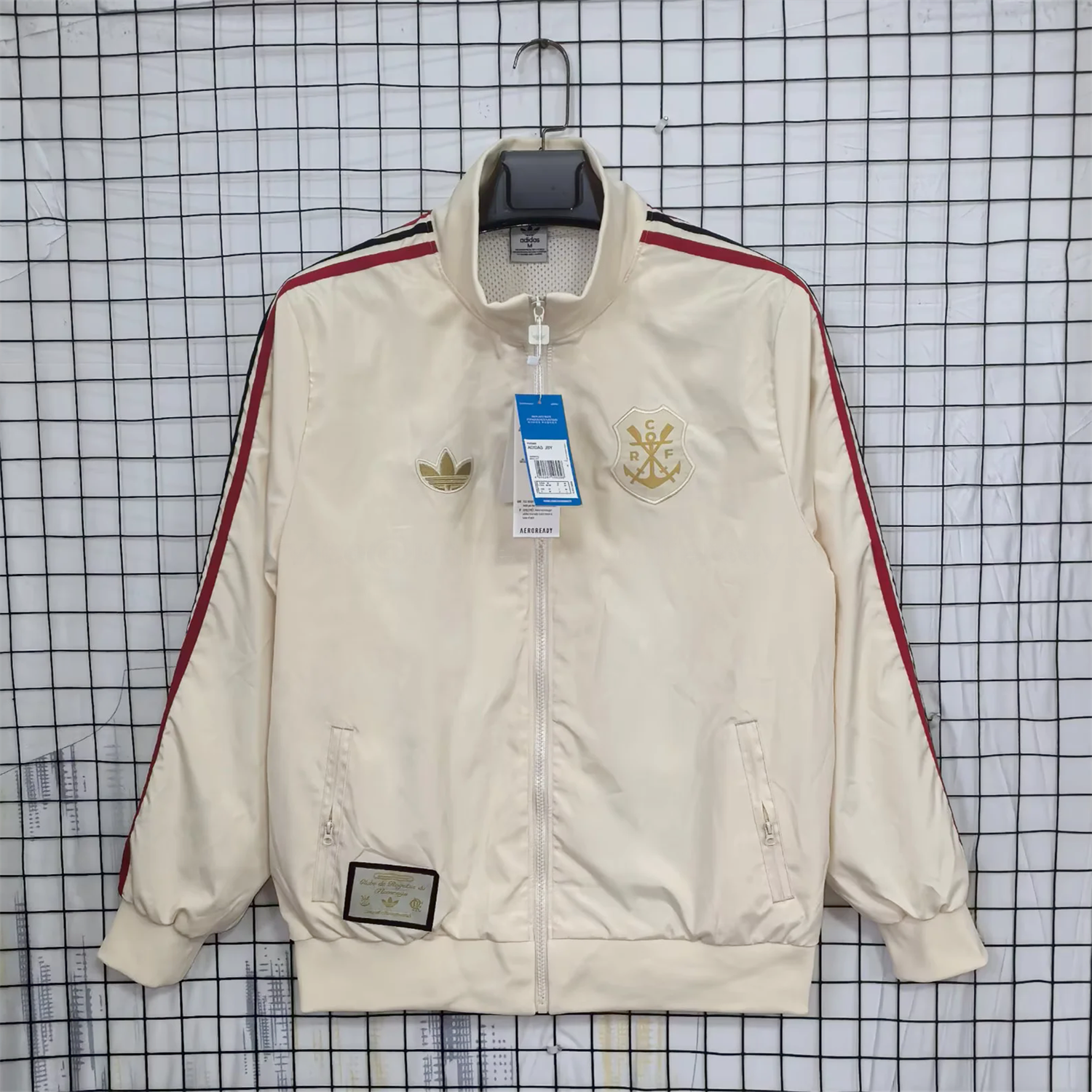 Flamengo 26-27 Training Windbreaker Jacket - Cream - ManixJersey