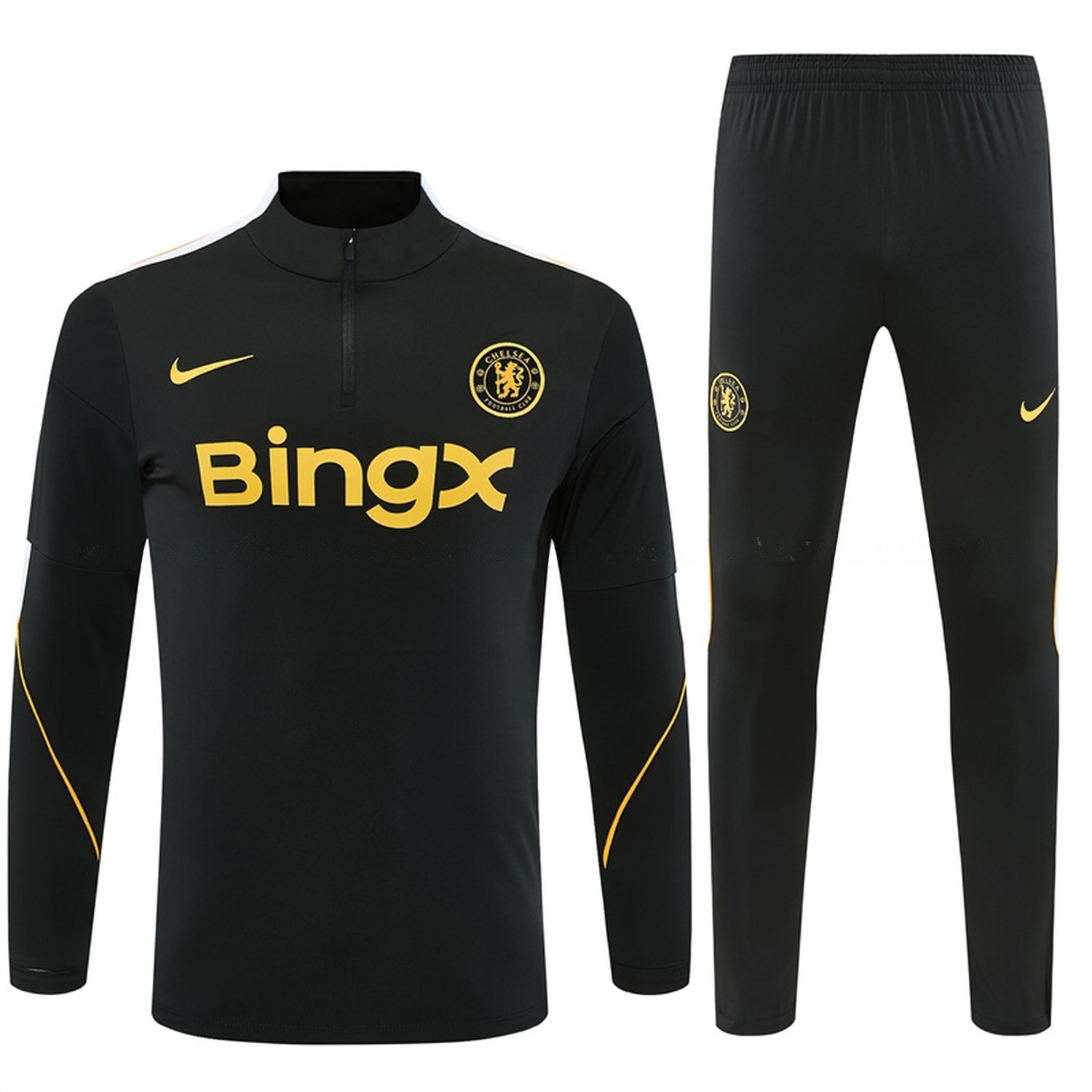 C.H.E.L.S.E.A 26-27 Long Sleeve Training Set - Black Top & Black Pants - ManixJersey