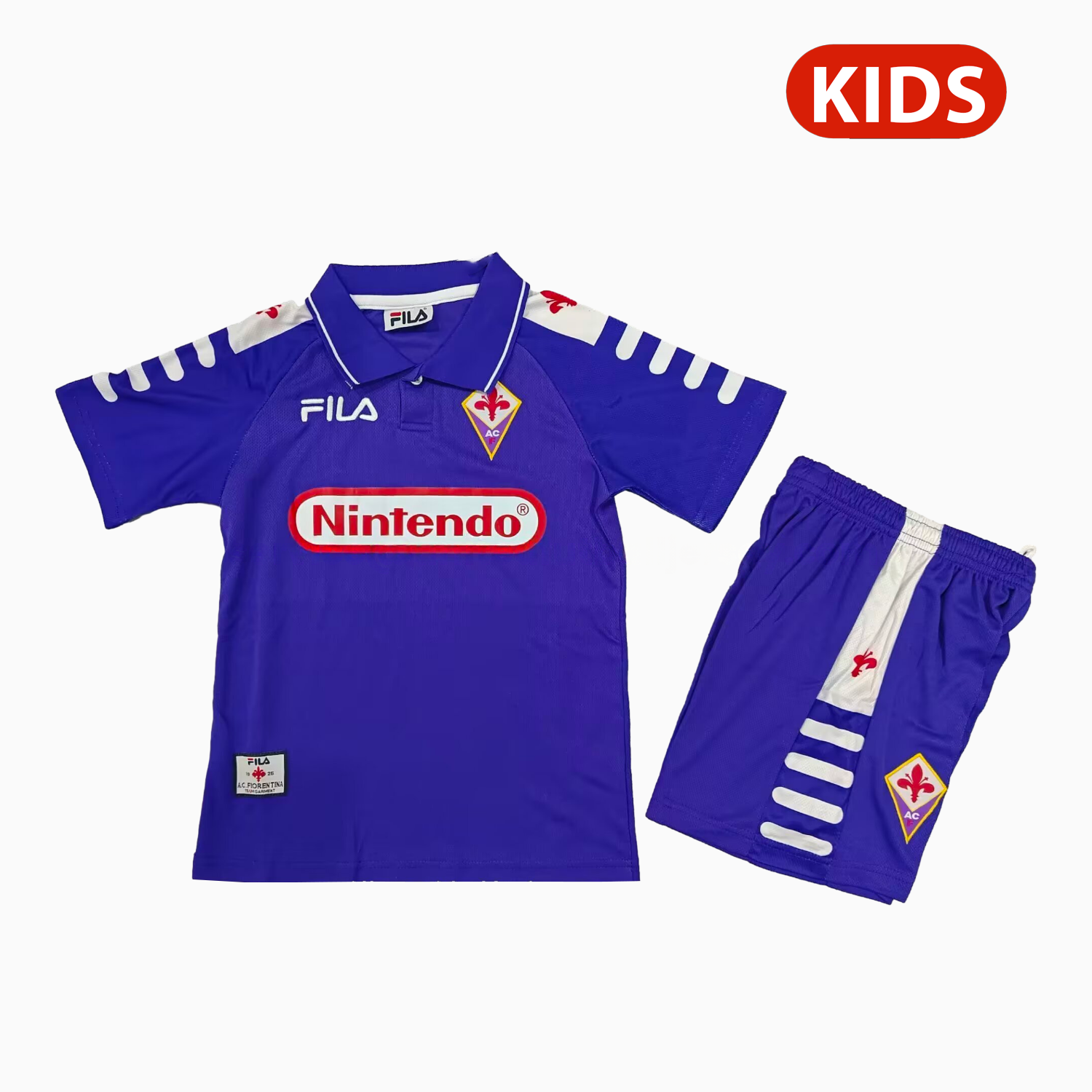 Retro Fiorentina 1998-99 Home Kids Kit - ManixJersey