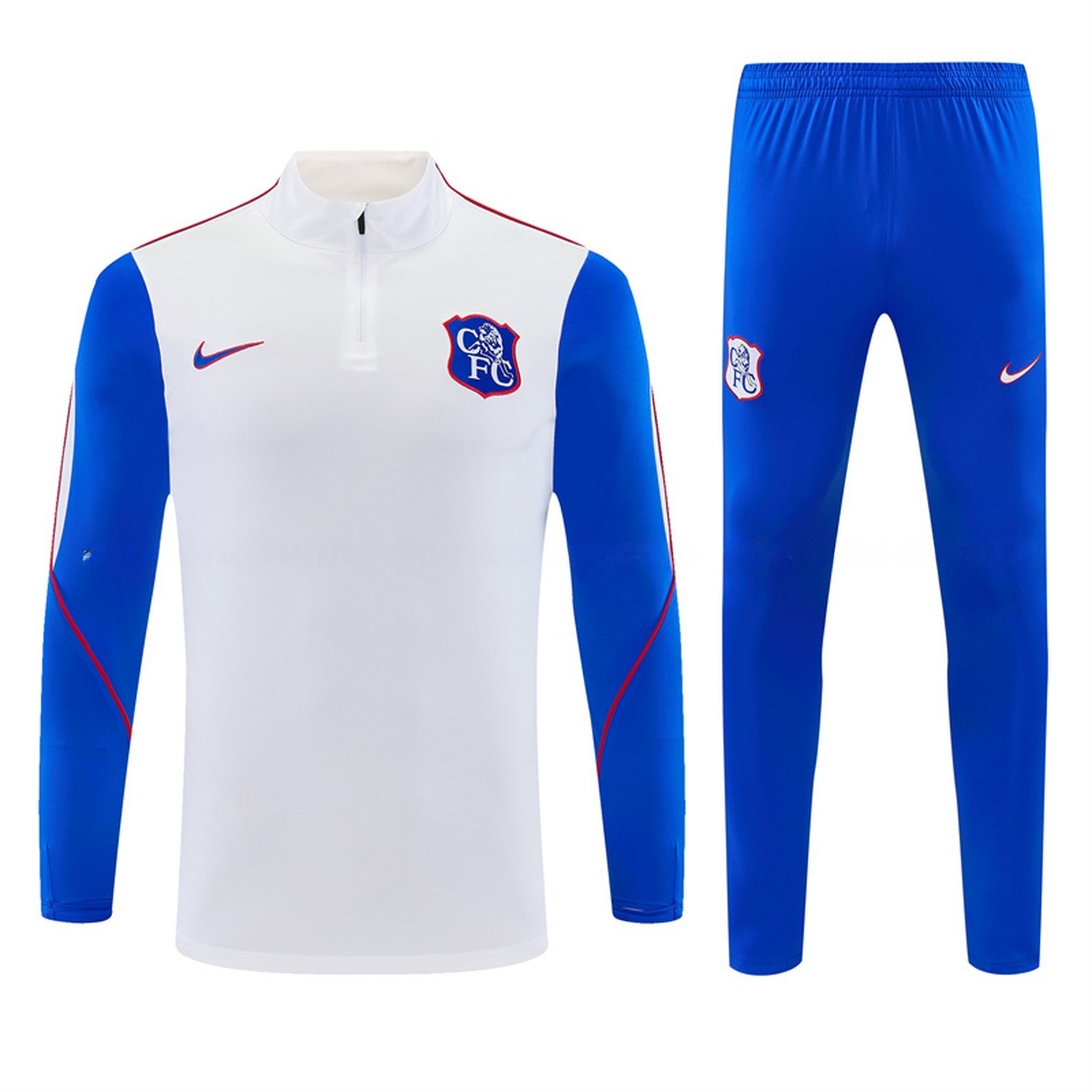 C.H.E.L.S.E.A 26-27 Long Sleeve Training Set - White Top & Royal Blue Pants - ManixJersey