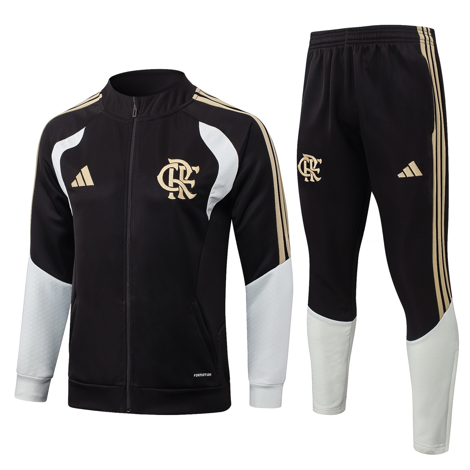Flamengo 2026 Jacket Training Tracksuit - Black With White Jackets & Pants - ManixJersey