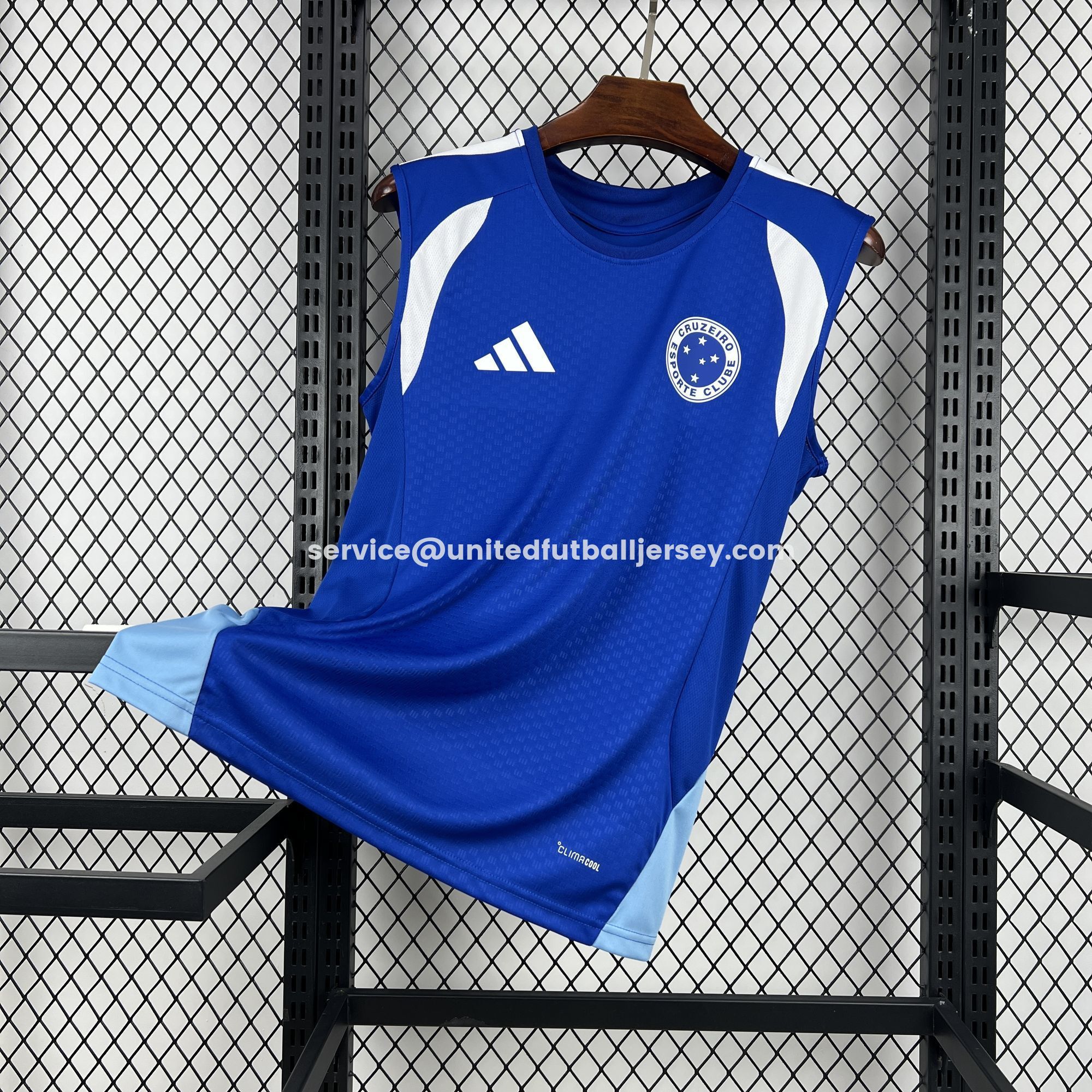 Cruzeiro 25-26 Pre-Match Ocean Blue Training Vest - Fans Version - ManixJersey