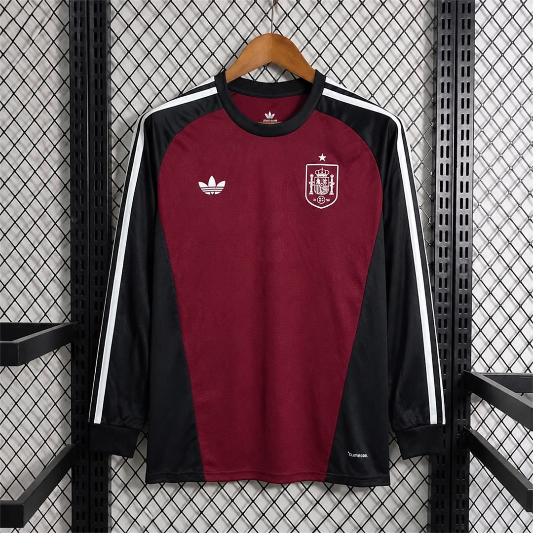 Spain 2026 Wine Red Long Sleeves Goalkeeper Jersey - Fans Version - ManixJersey