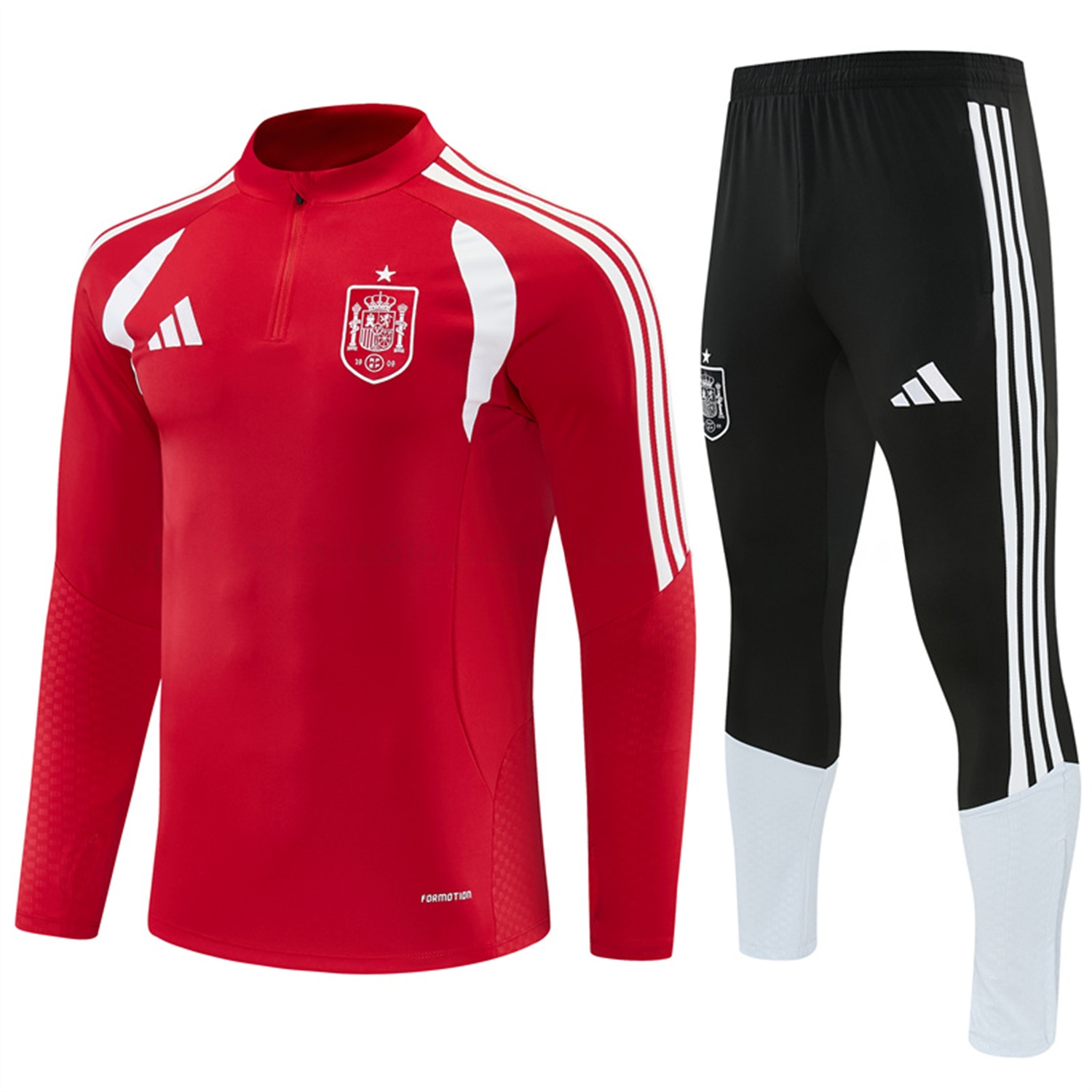 Spain 2026 Long Sleeve Training Set - Red Top & Black Pants - ManixJersey