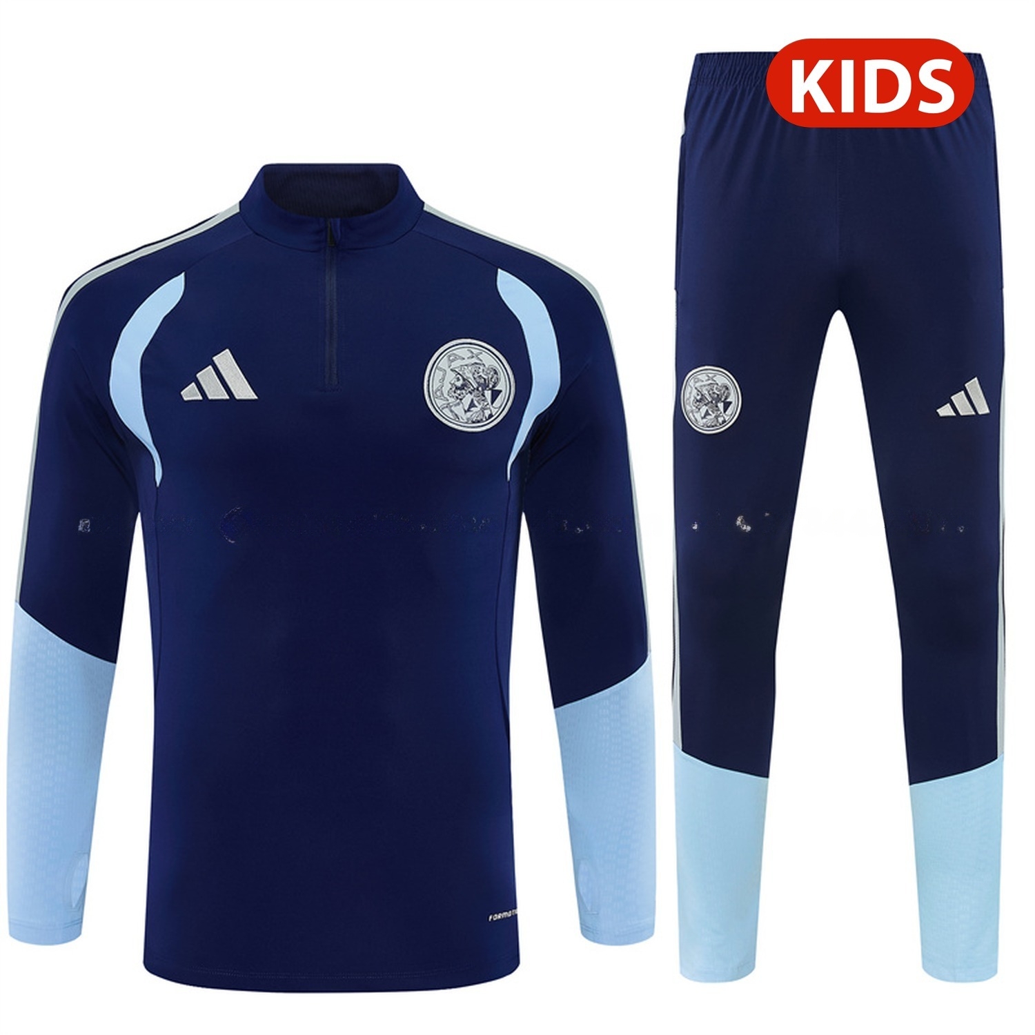 Ajax 26-27 Kids Long Sleeve Training Set - Deep Blue Top & Deep Blue Pants - ManixJersey
