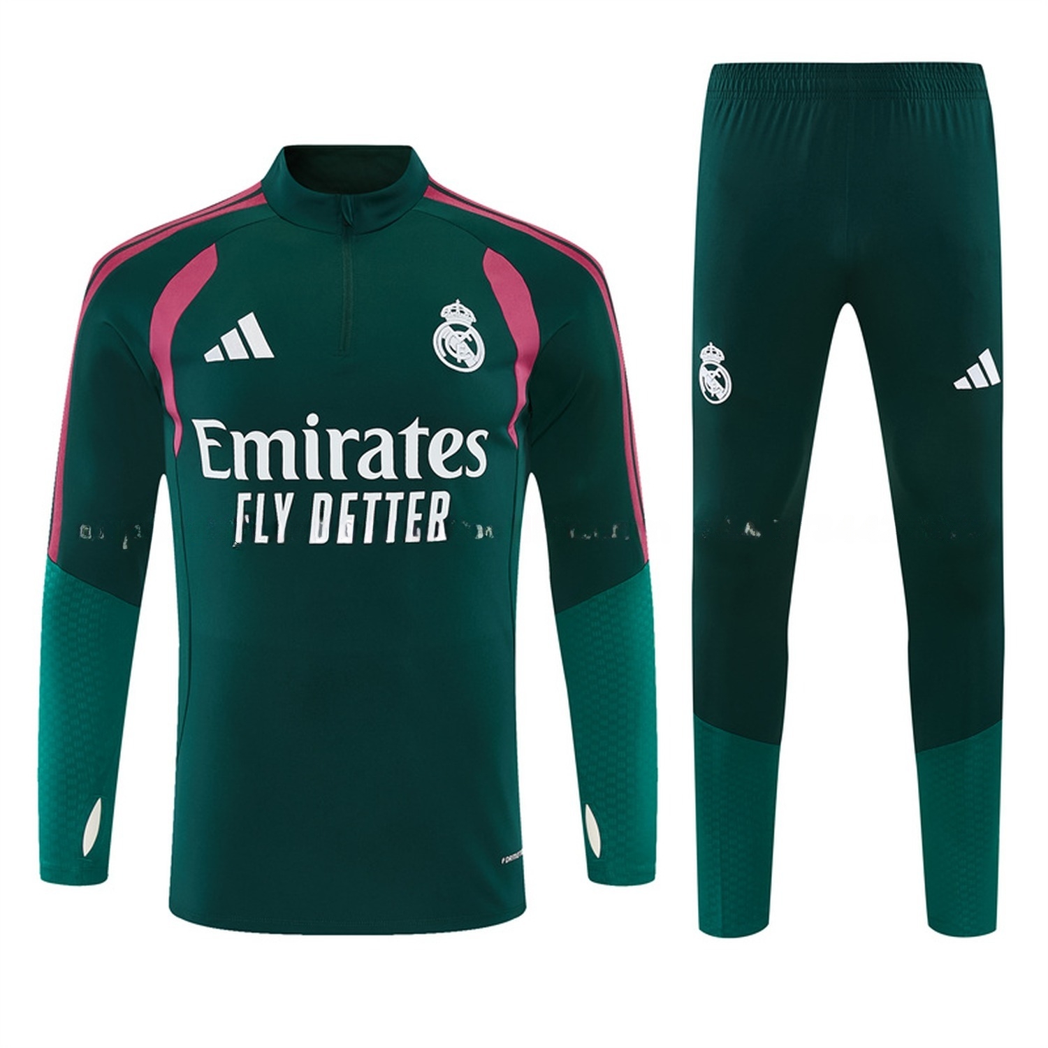 Real Madrid 26-27 Long Sleeve Training Set - Dark Green Top & Dark Green Pants - ManixJersey