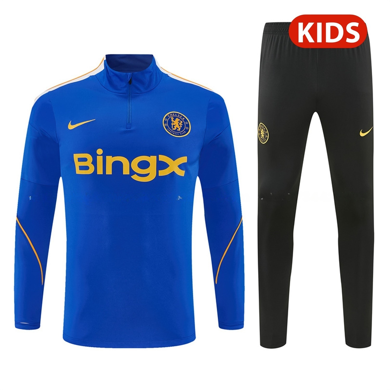 C.H.E.L.S.E.A 26-27 Kids Long Sleeve Training Set - Royal Blue Top & Black Pants - ManixJersey