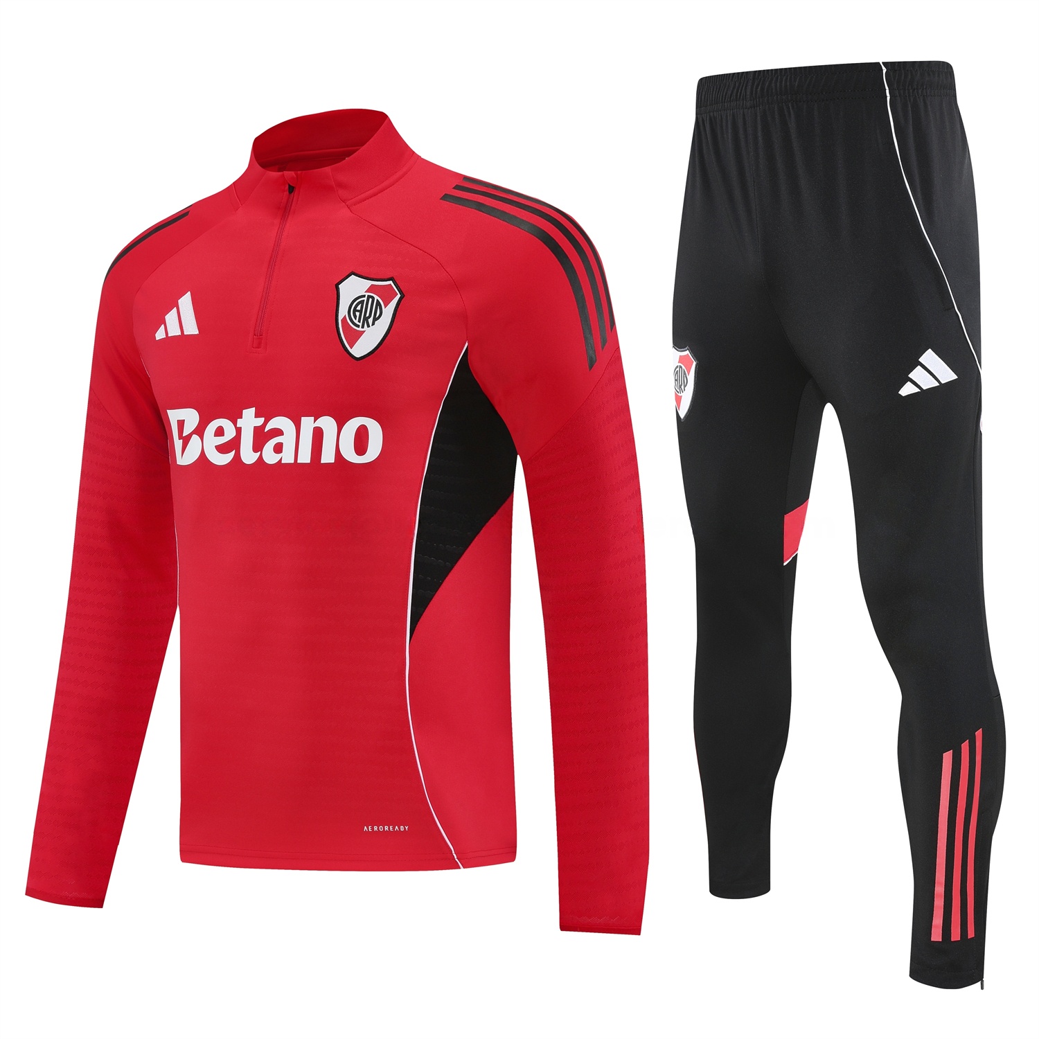 River Plate 25-26 Long Sleeves Training Set - Red Top & Black Pants - ManixJersey