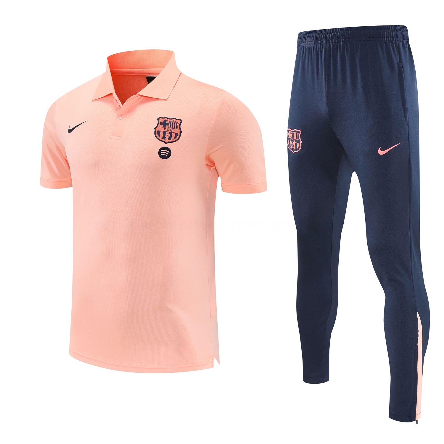 Barcelona 25-26 POLO Short-Sleeve Training Set - Pink Top and Dark Blue Pants - ManixJersey