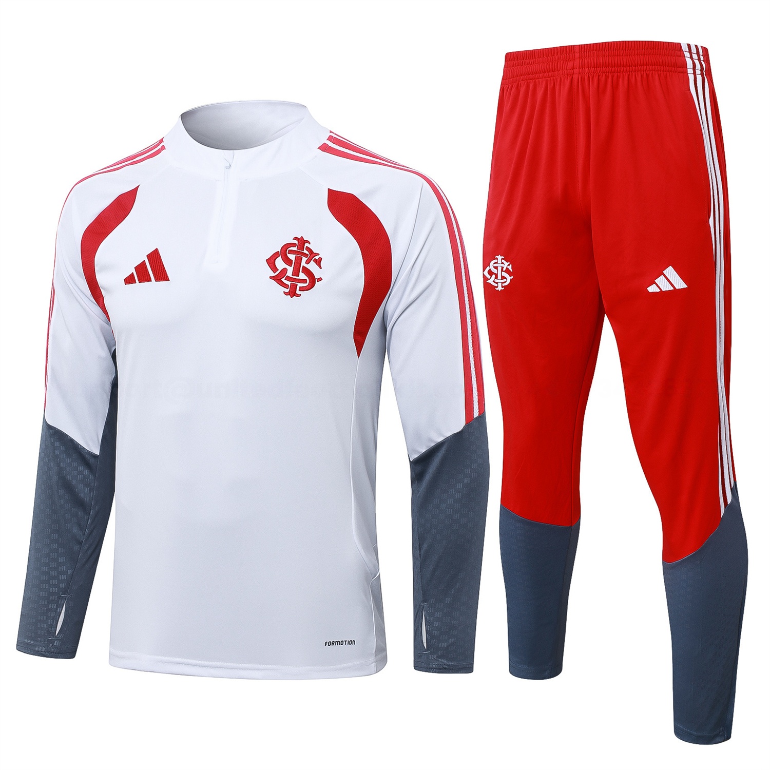 SC Internacional 2026 Long Sleeve Training Set - White Top & Red Pants - ManixJersey