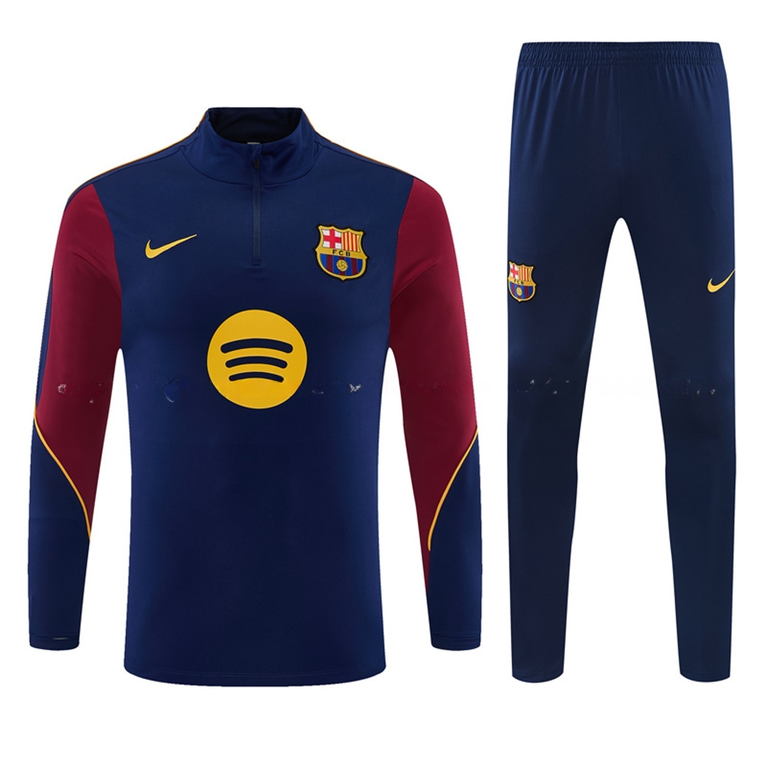 Barcelona 26-27 Long Sleeve Training Set - Deep Blue Top & Deep Blue Pants - ManixJersey