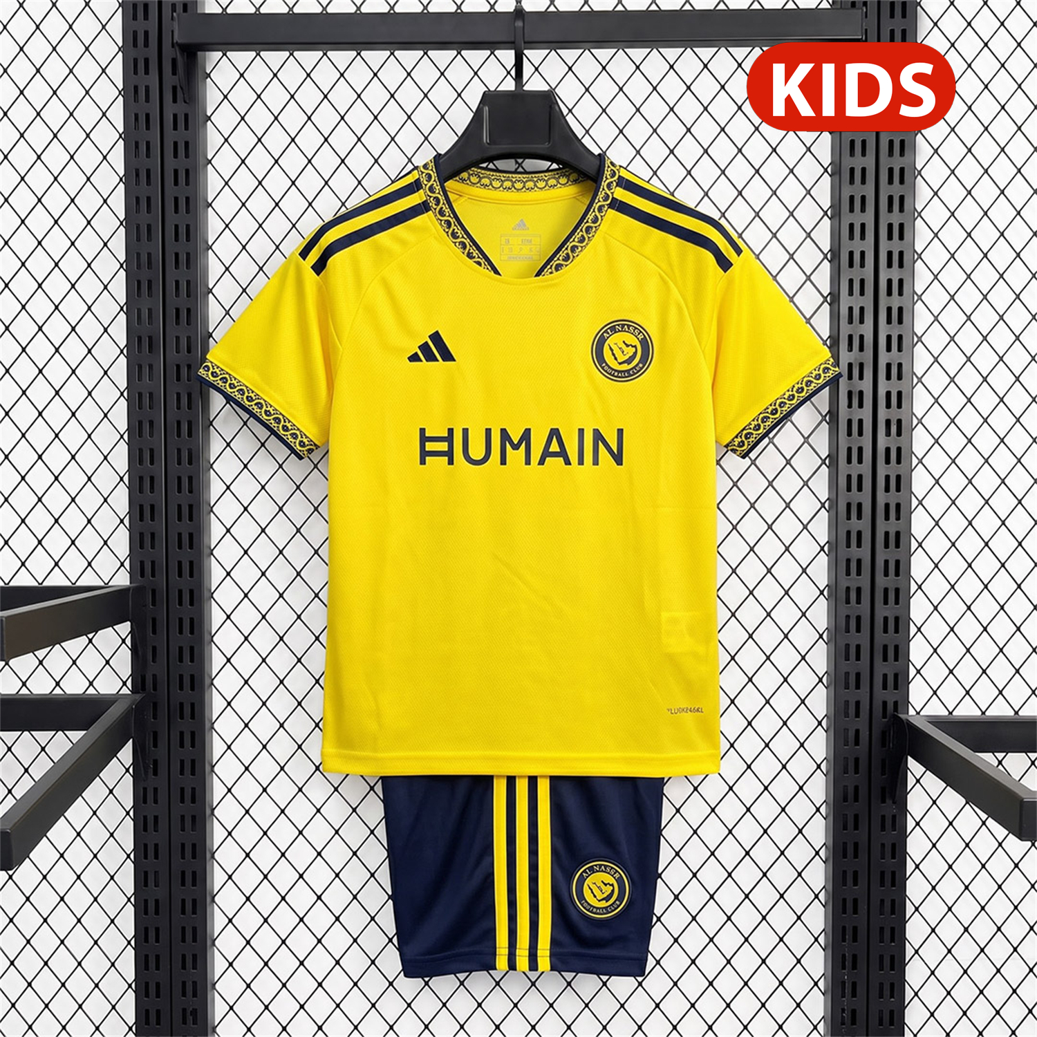 Al Nassr Riyadh Victory 26-27 Home Jersey With HUMAIN Sponsor Kids Kit - ManixJersey