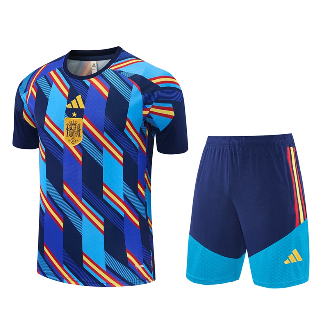 Spain 2026 Short-Sleeve Training Set - Royal Blue And Yellow Top & Royal Blue Shorts - ManixJersey