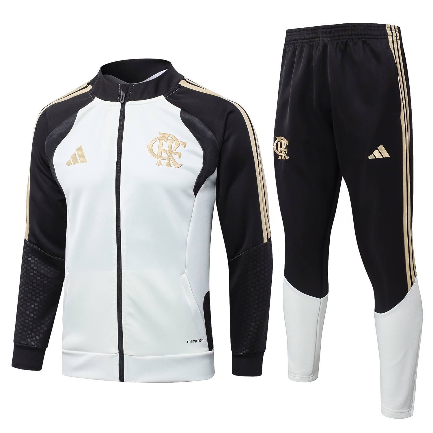 Flamengo 2026 Jacket Training Tracksuit - White Jackets & Black Pants - ManixJersey
