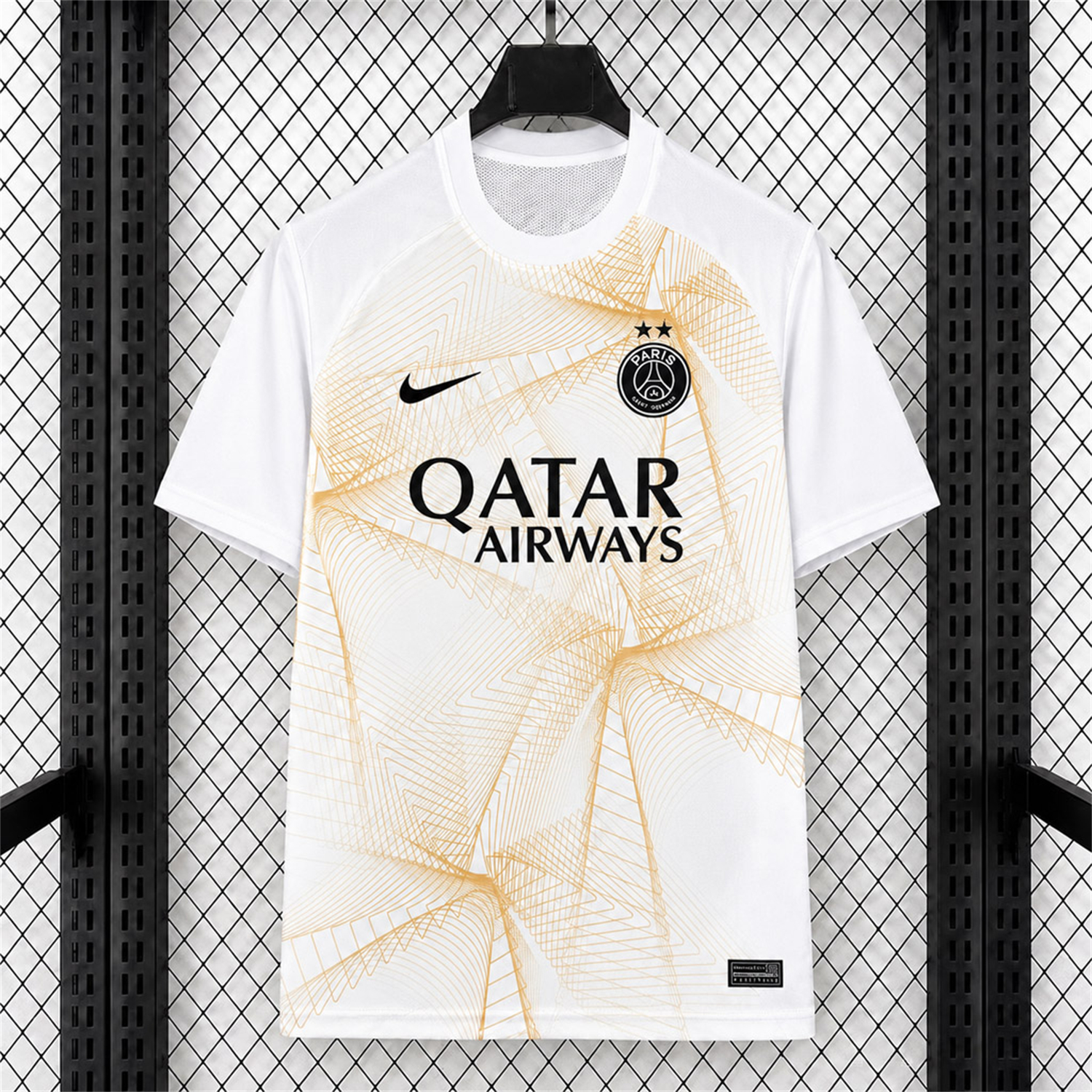 Paris Saint-Germain PSG 26-27 Champions League White Yellow Pre-Match Jersey - Fans Version - ManixJersey
