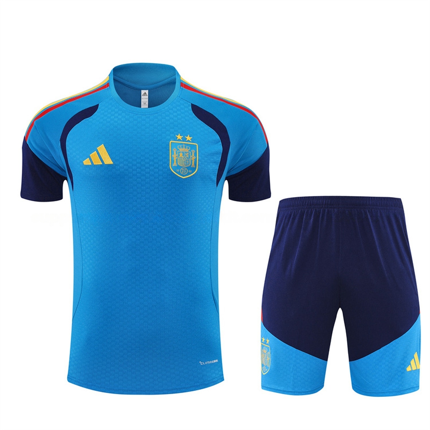 Spain 2026 Short-Sleeve Training Set - Lake Blue Top & Deep Blue Shorts - ManixJersey