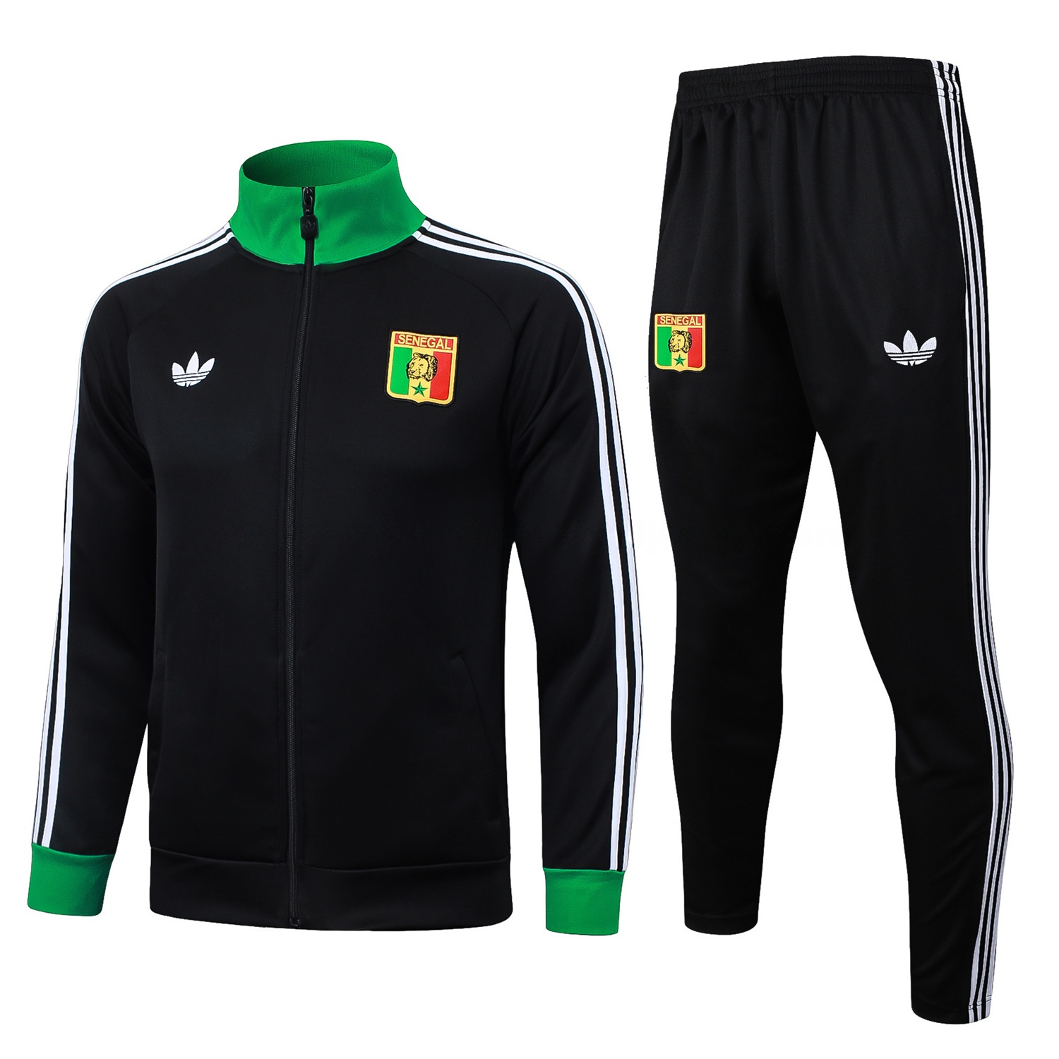 Senegal 2026 Jacket Training Tracksuit - Black With Green Jackets & Pants - ManixJersey