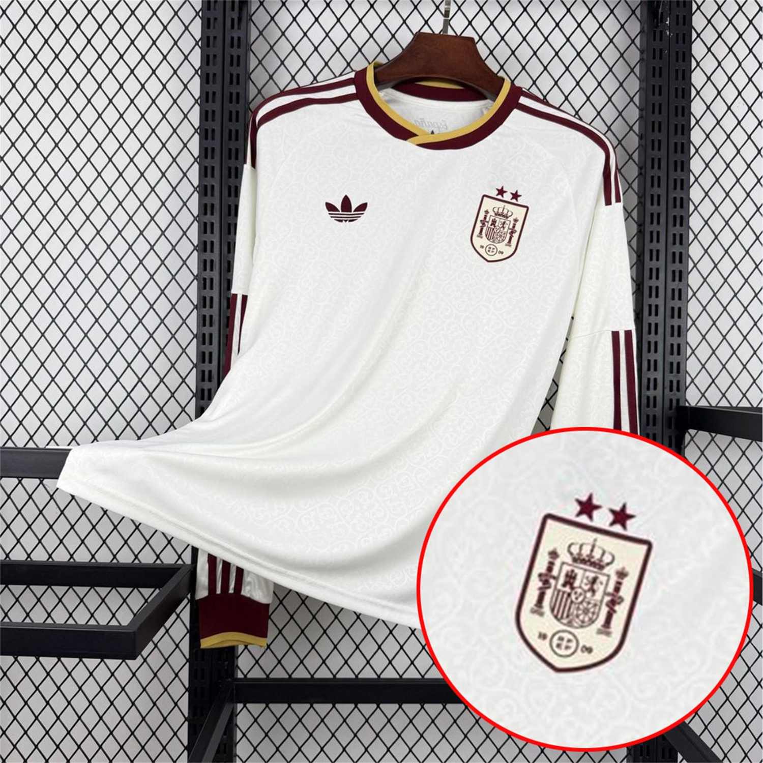 【Two-Crown Star】Spain 2026 Away Long Sleeves Jersey - Fans Version - ManixJersey