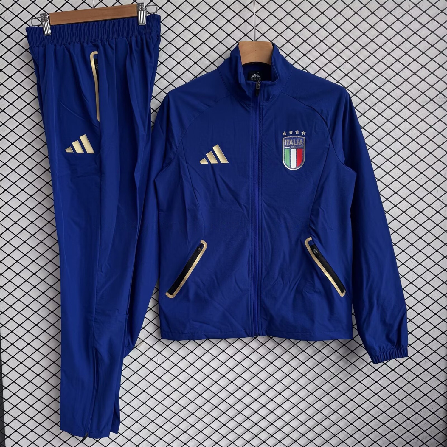 Italy 2026 Windbreaker Training Set - Dark Blue Top and Pants - ManixJersey