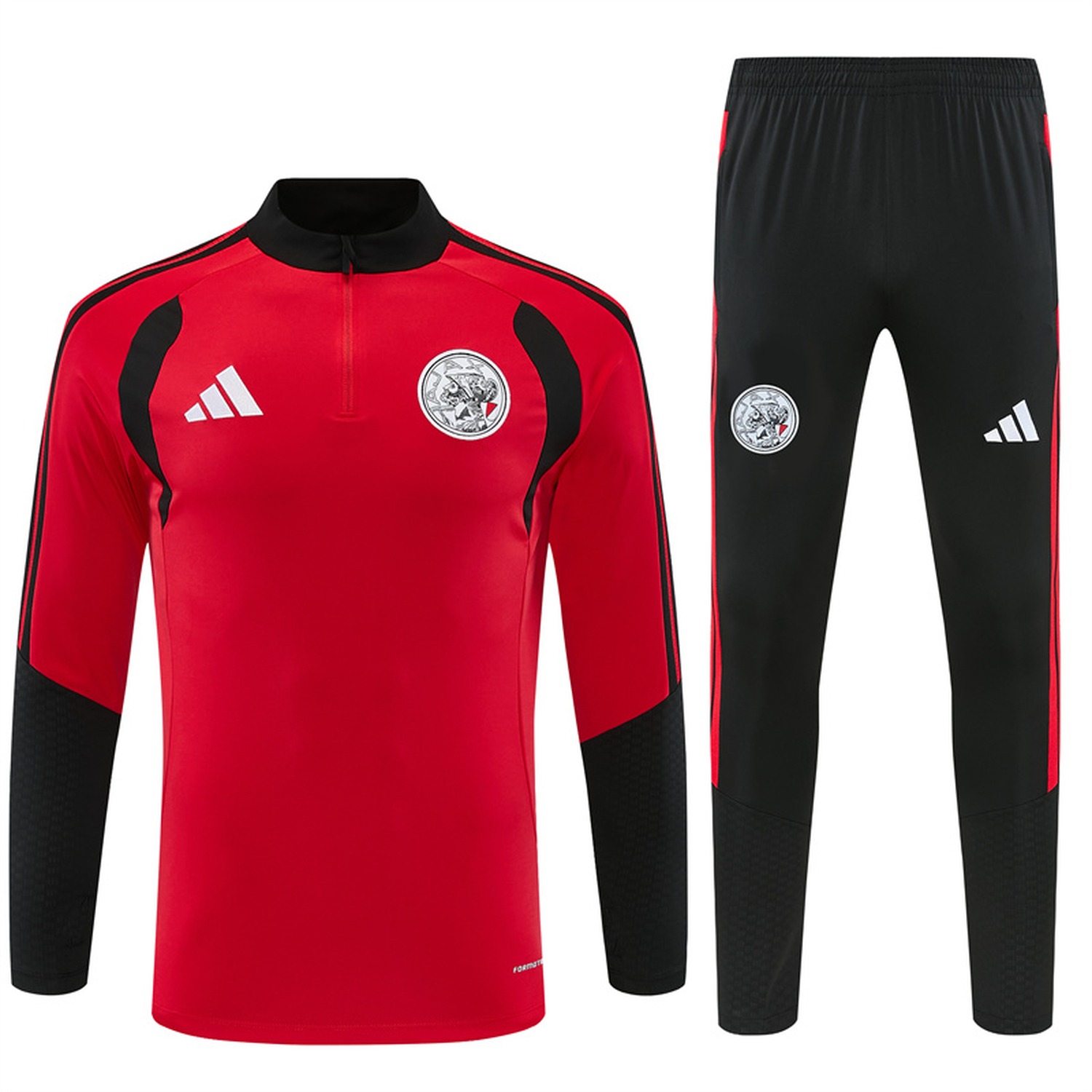 Ajax 26-27 Kids Long Sleeve Training Set - Red Top & Black Pants - ManixJersey