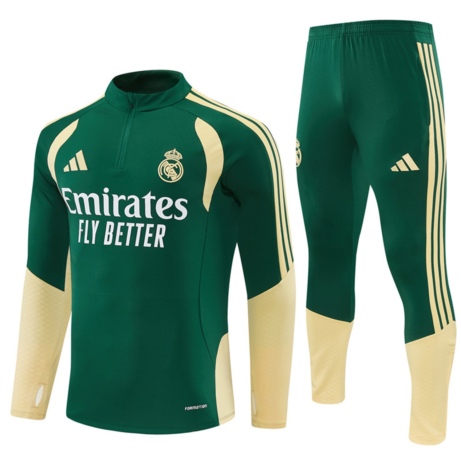 Real Madrid 26-27 Long Sleeves Training Set - Green Top And Green Pants - ManixJersey