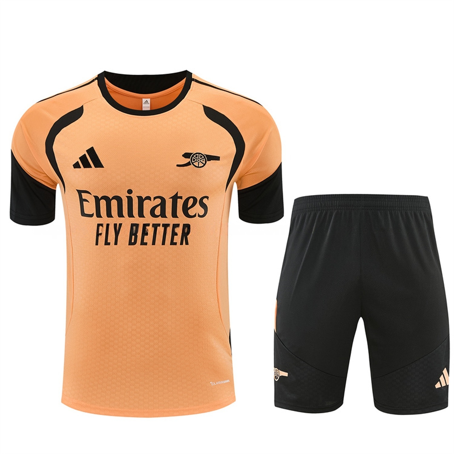 Arsenal 26-27 Short-Sleeve Training Set - Orange Top & Black Shorts - ManixJersey