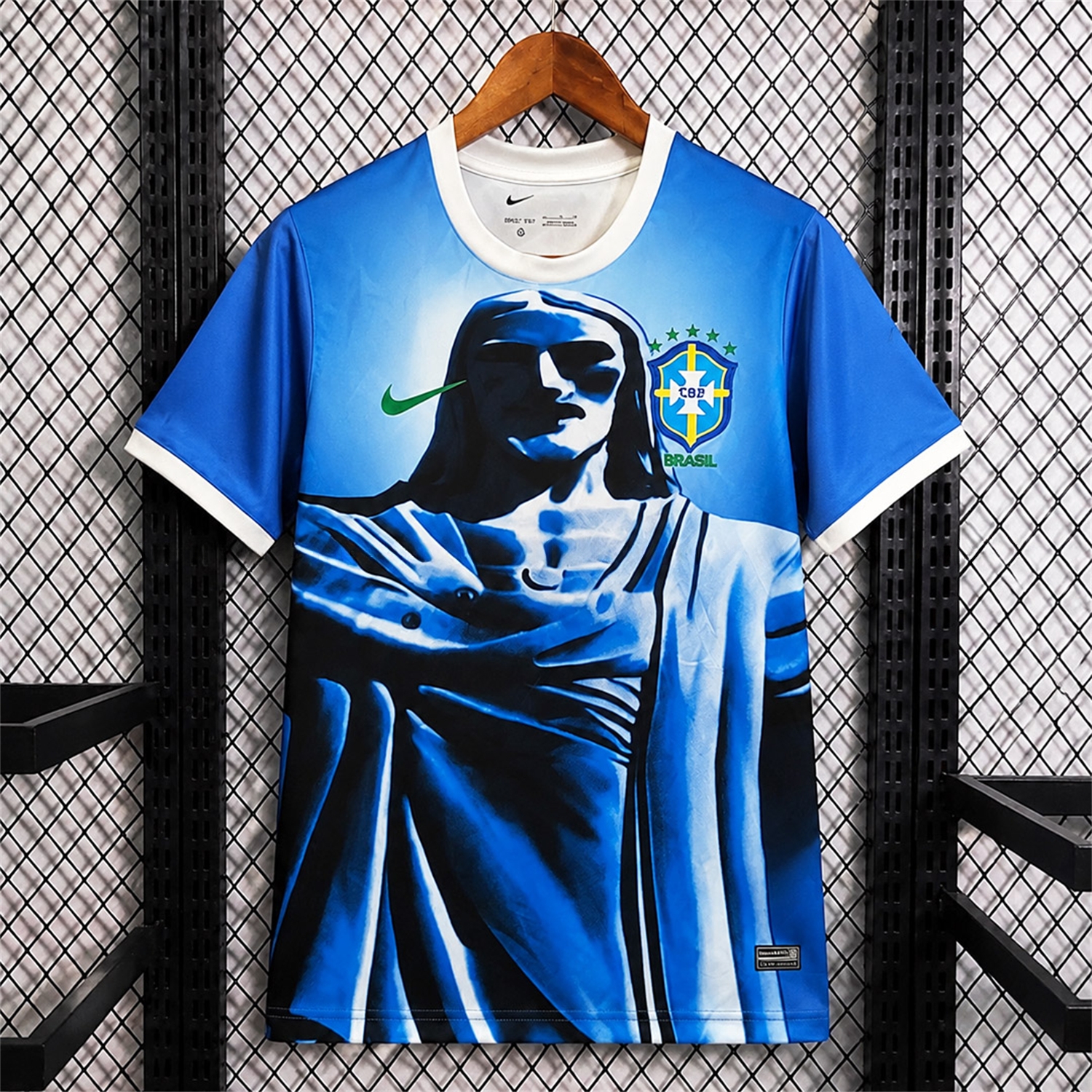 Brazil 2026 Blue Jesus Statue Blue Jersey - Fans Version - ManixJersey