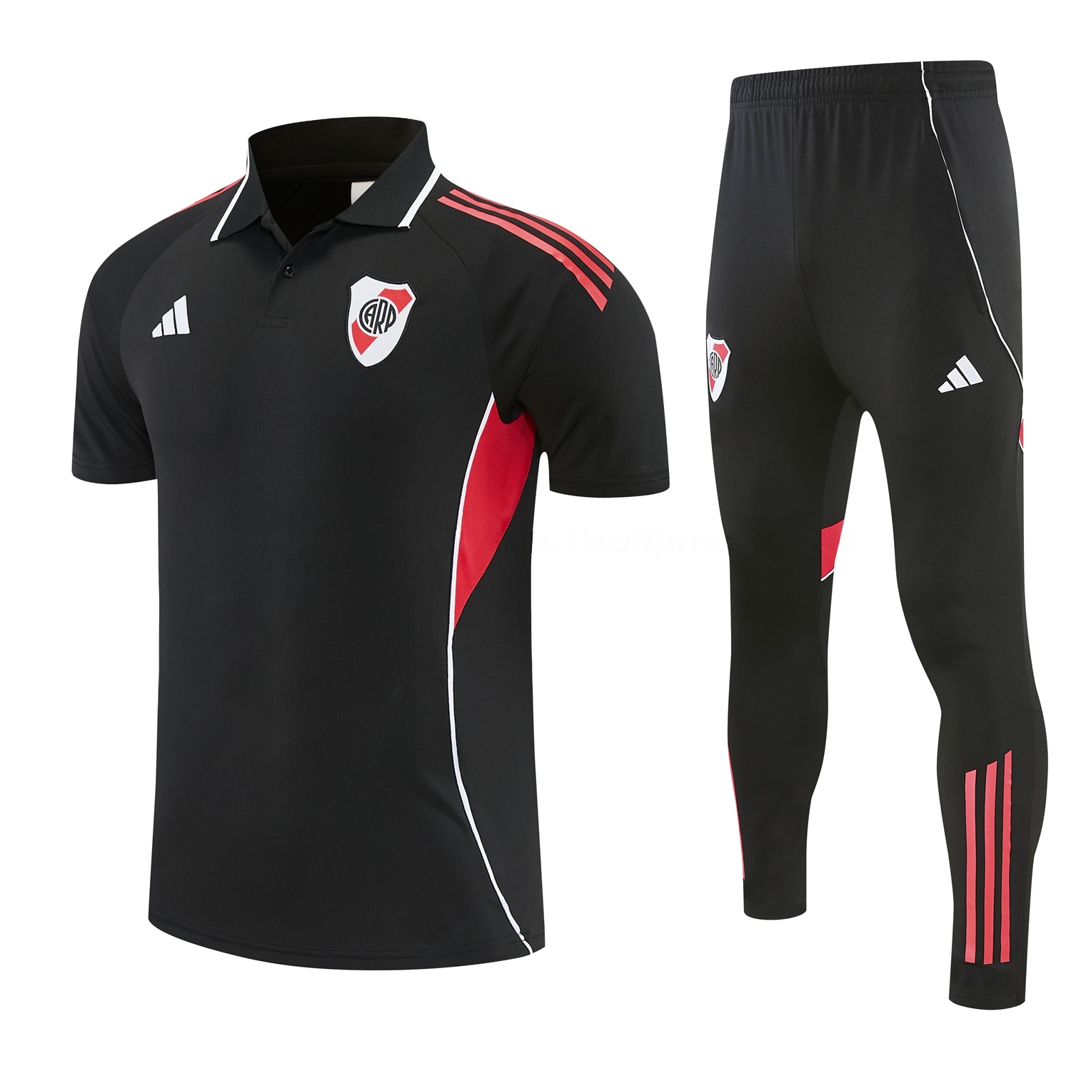 River Plate 25-26 POLO Short-Sleeve Training Set - Black Top and Black Pants - ManixJersey