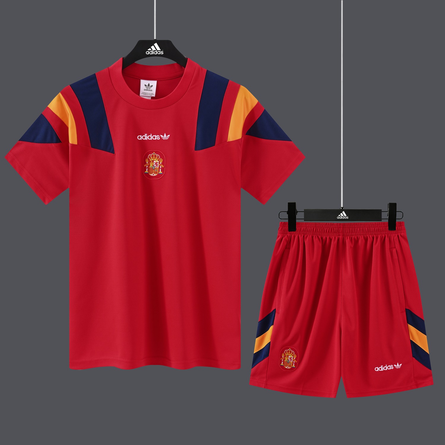 Spain 2026 Originals Trefoil Short-Sleeve Training Set - Red Top & Red Shorts - ManixJersey